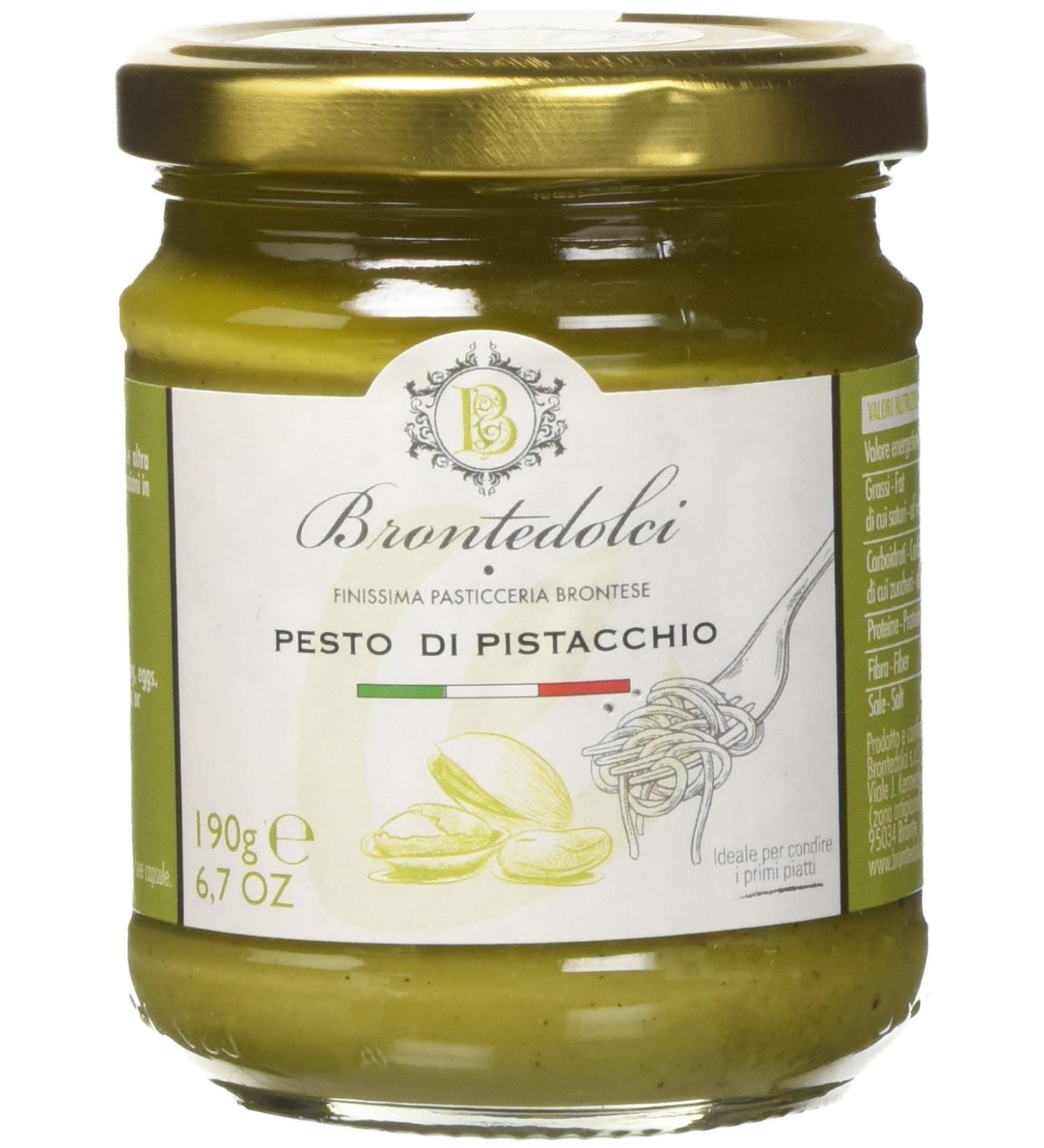 Pistachio Pesto Pasta Sauce - 55% Sicilian Pistachios - Authentic Italian Flavor (190g) - International Shipping Available - Buy Online on GoSupps.com