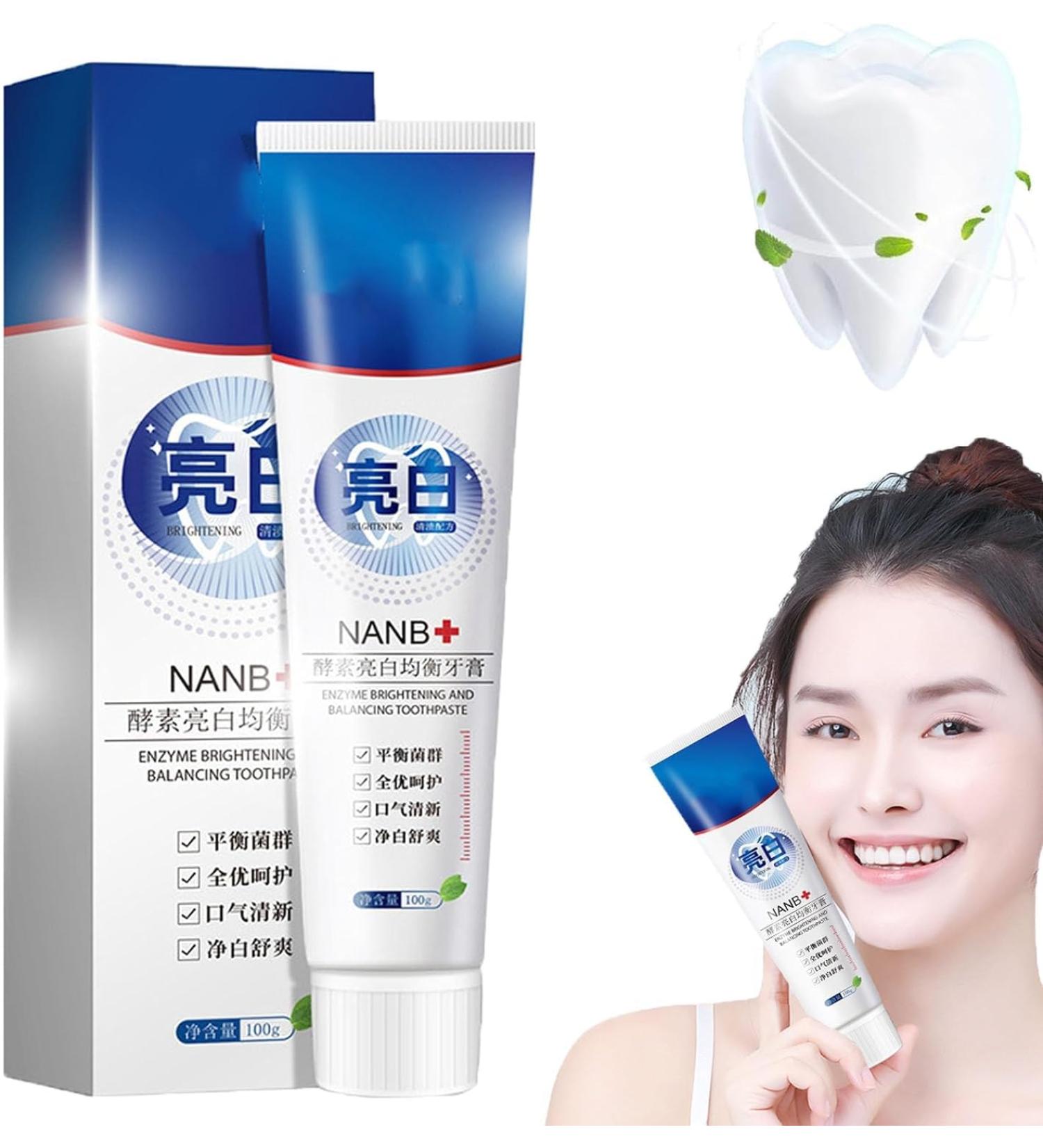 NANB Probiotic Rapid Whitening Toothpaste - Ultra Whiten Stain Removal for Fresh Breath - 2024 Formula | International Shipping Available - Buy Online on GoSupps.com
