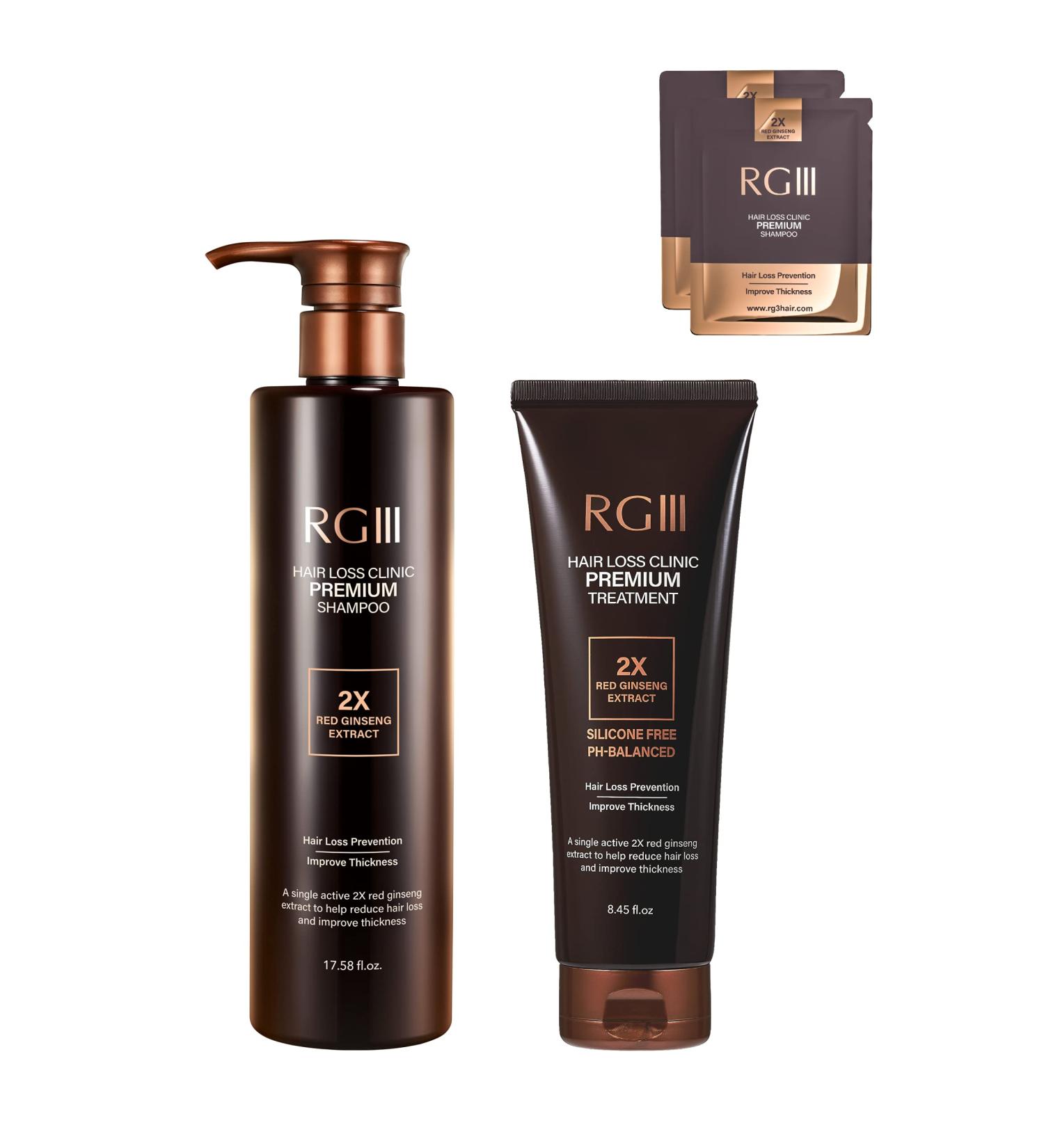 RGIII Premium Red Ginseng Hair Loss Prevention Shampoo & Treatment Set - Buy Online on GoSupps.com