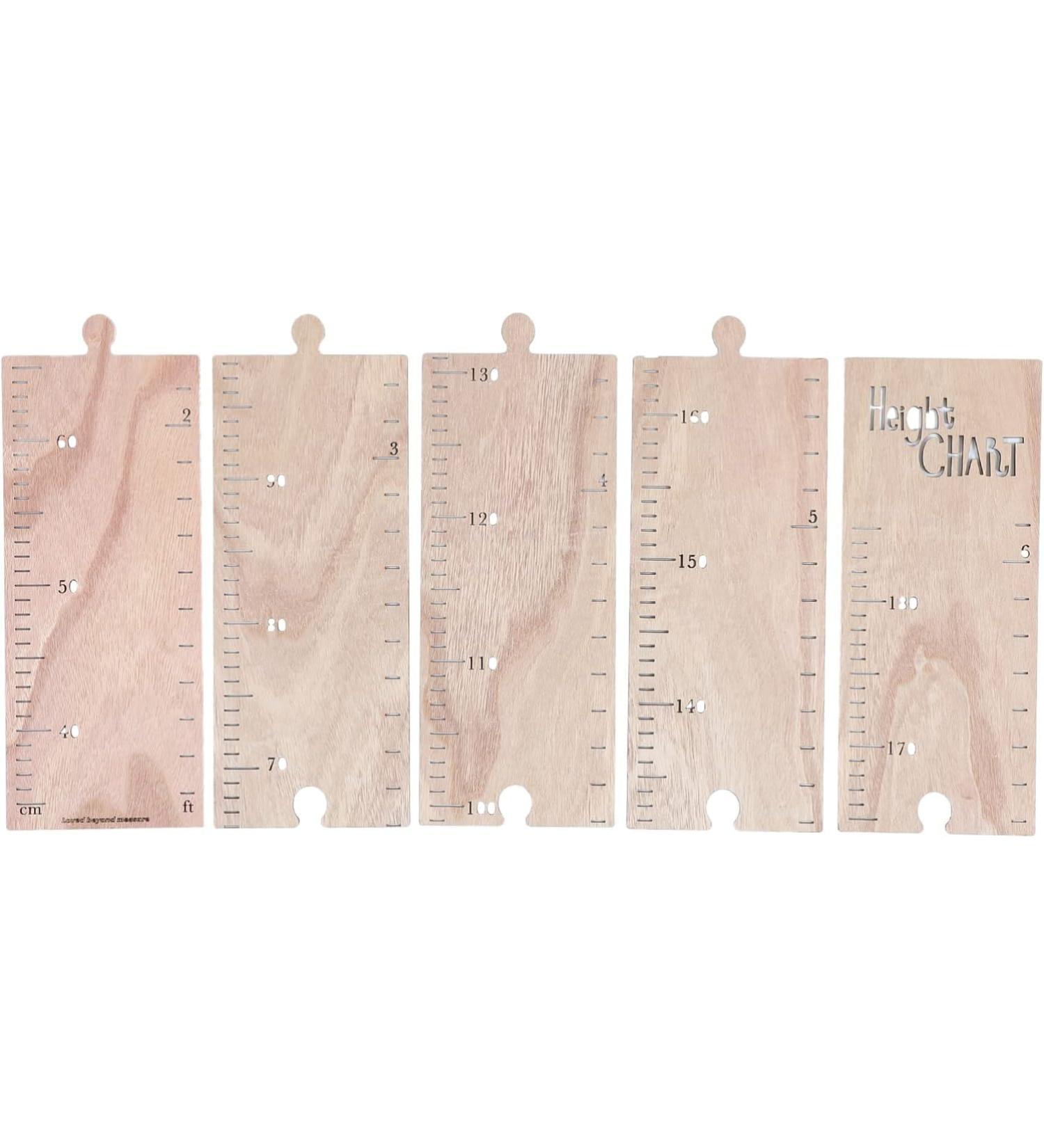 5Pcs Wooden Growth Chart Children's Height Ruler Wall Hanging Height Baby Height Charts Height Ruler Milestone Markers Light House Decorations For Home 40-180cm - Buy Online on GoSupps.com