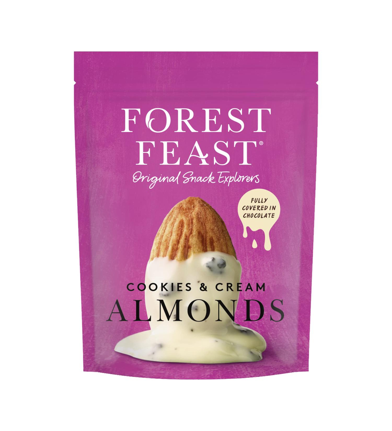  Forest Feast FOREST FEAST Cookies and Cream Delicious Chocolate Almonds Snacks & Natural Fibers Vegetarian 8 x 120g - Buy Online on GoSupps.com