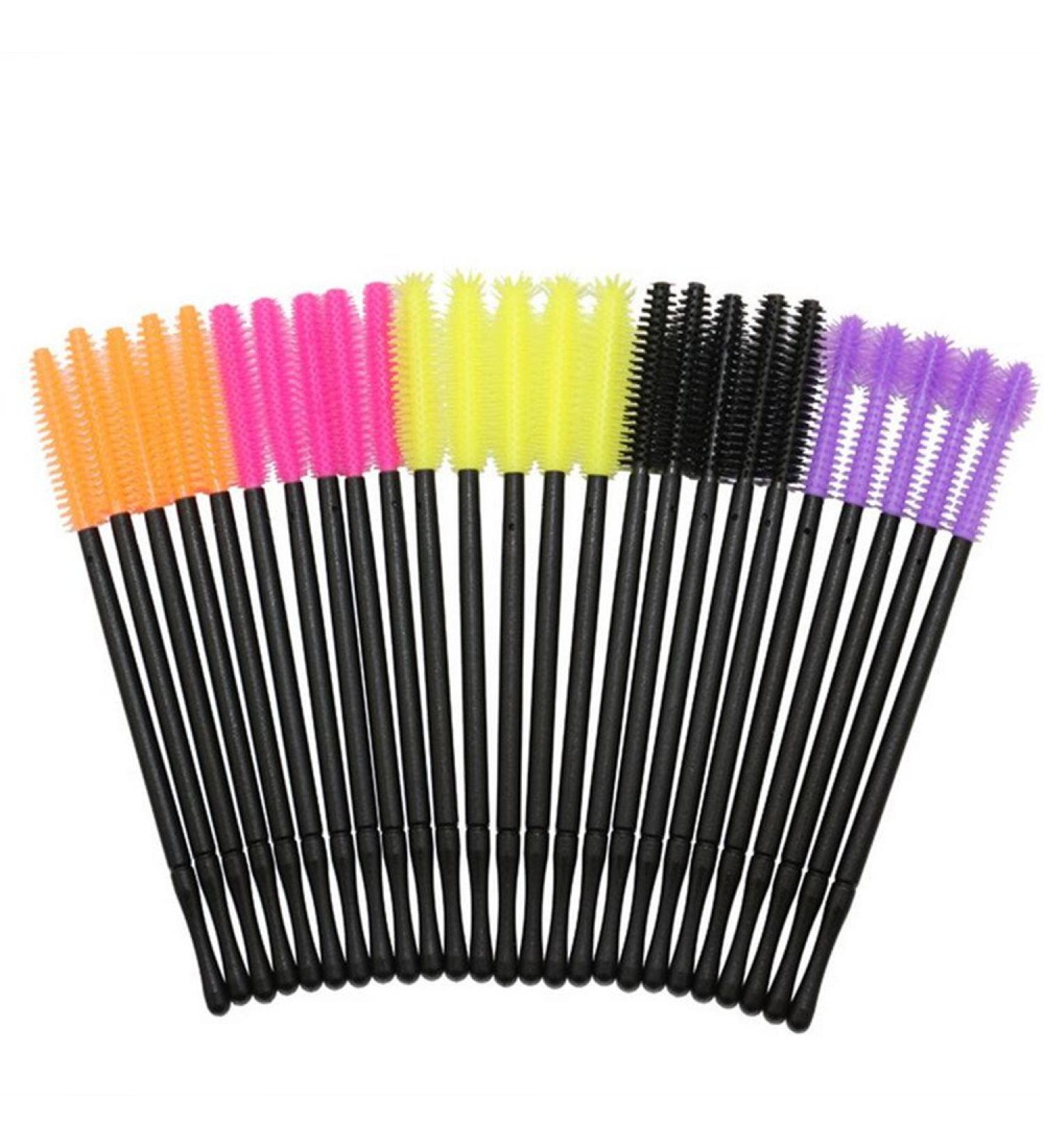 COSHINE 100pcs Disposable Silicone Eyelashes Makeup Brushes - 5 Styles Mascara Wands - Buy Online on GoSupps.com