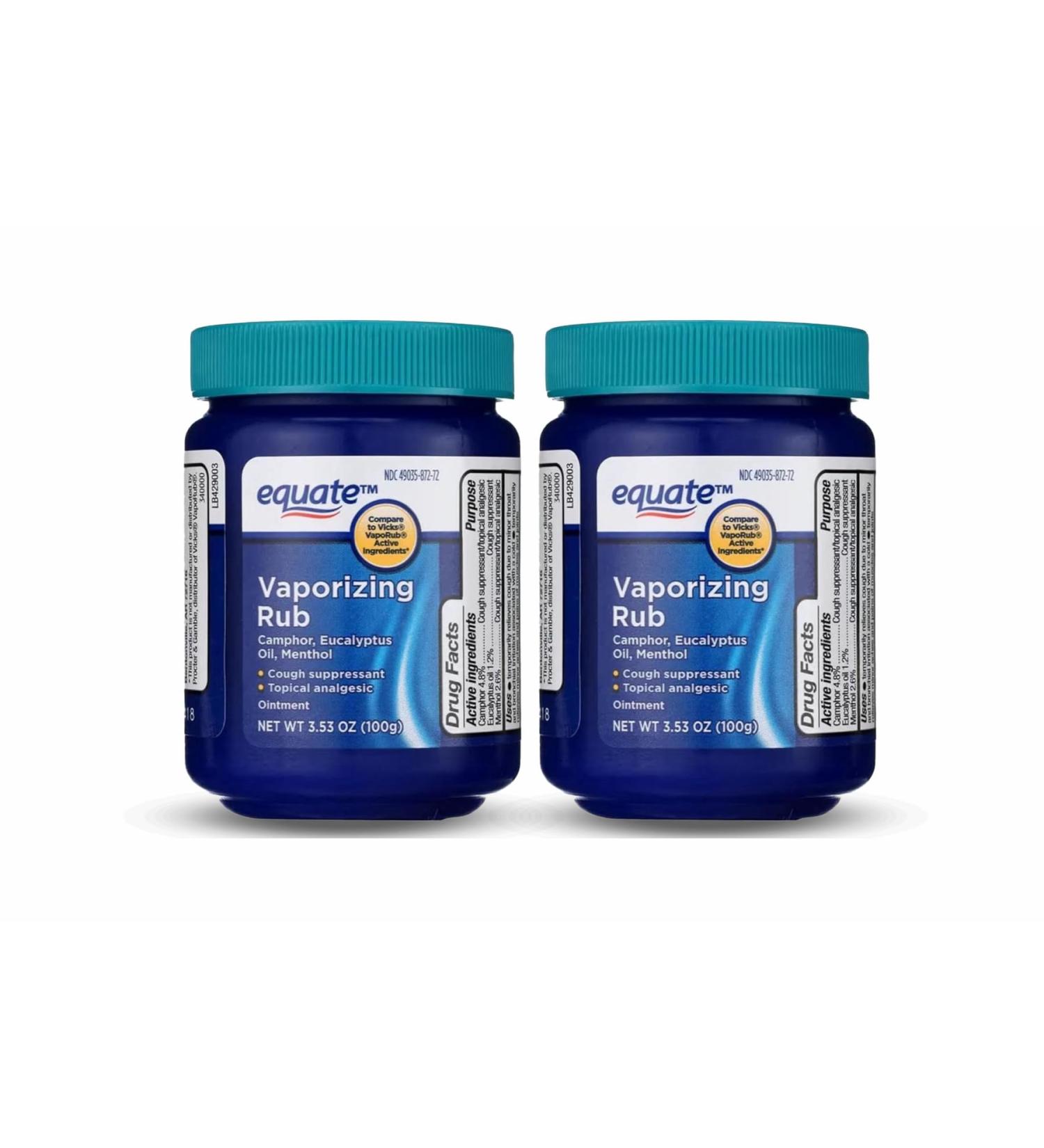 Equate Vaporizing Rub Ointment 3.53 oz Active Ingredients (Pack of 2) - Buy Online on GoSupps.com