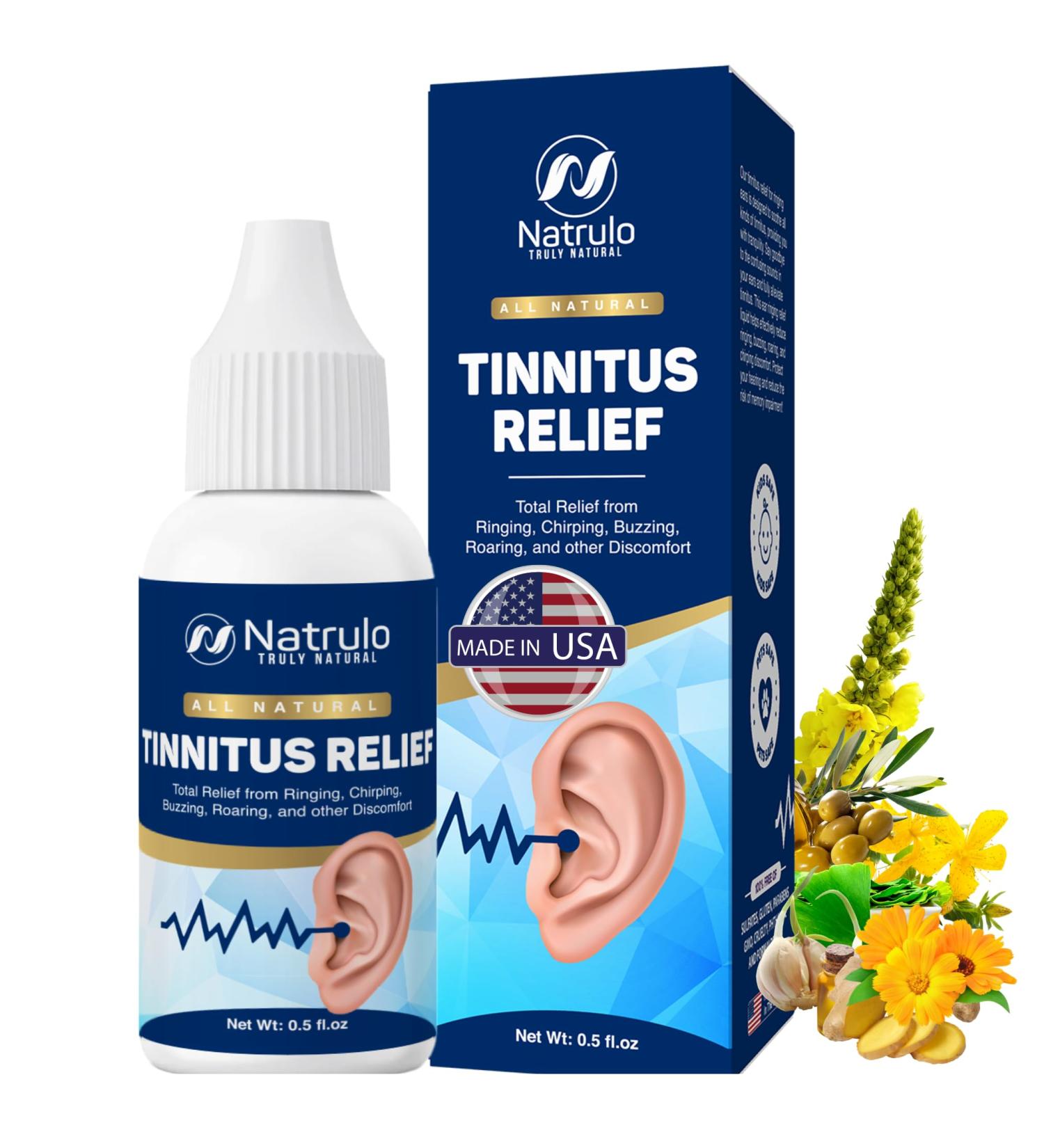 Tinnitus Relief Drops - Natural Ear Ringing Treatment Soothing Ear Wax Removal & Hearing Improvement - Made in USA - Buy Online on GoSupps.com