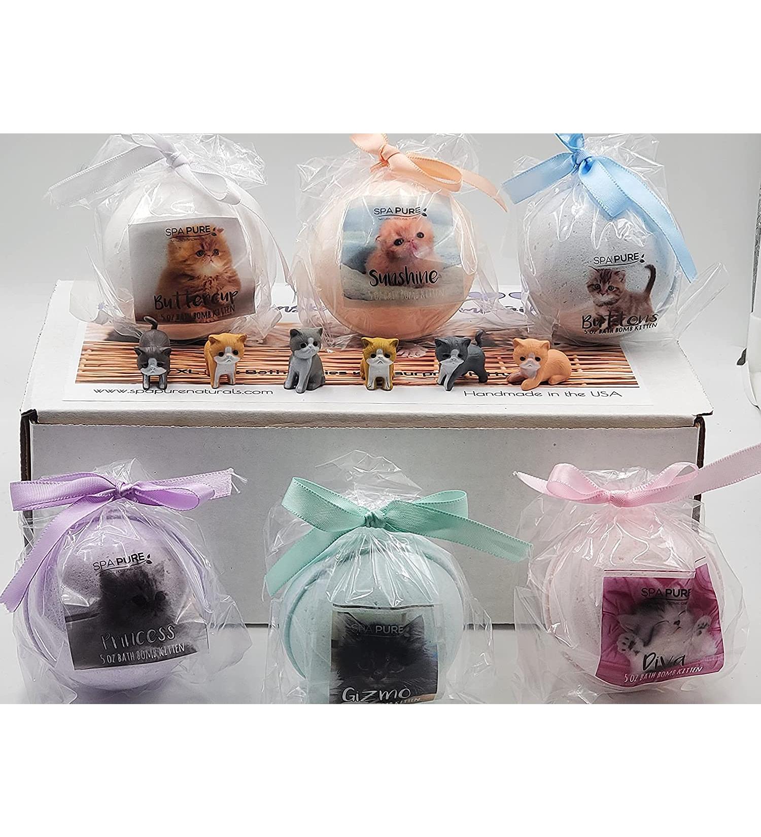 Spa Pure Kittens in Basket - 6 Adorable Hidden Kittens Bath Bomb XL 5 oz (6 Count) Multicolor Pack - Buy Online on GoSupps.com