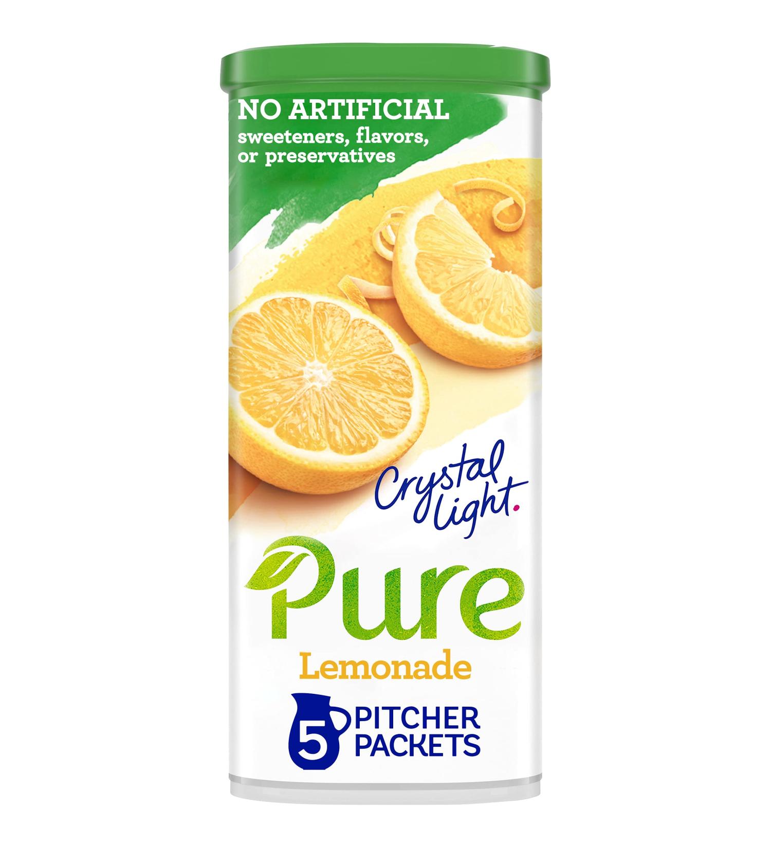 Crystal Light Pure Lemonade Powdered Drink Mix - 5 Packets - Buy Online on GoSupps.com