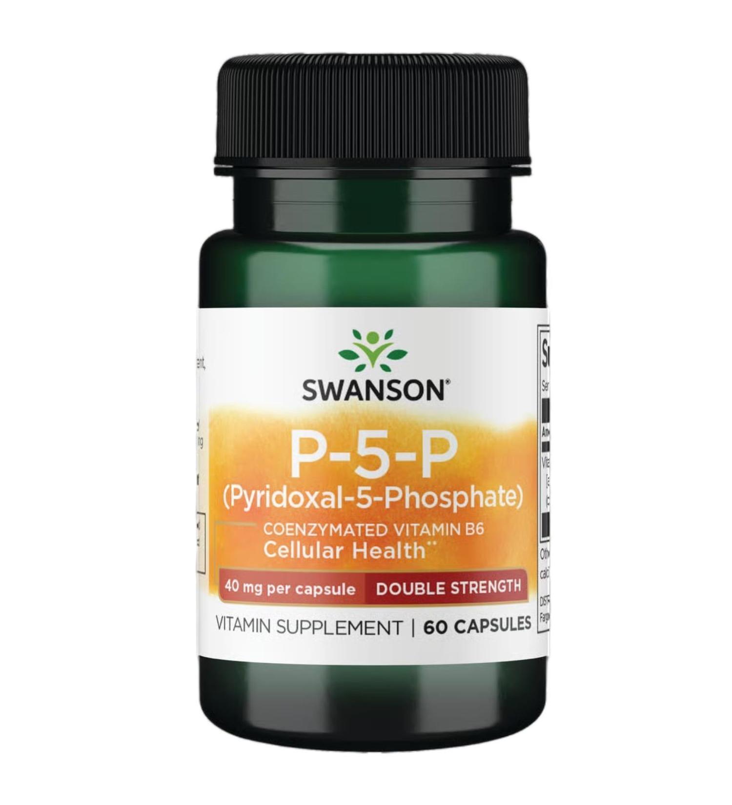 Swanson P-5-P (Pyridoxal-5-Phosphate) Coenzymated Vitamin B-6 40 Milligrams 60 Capsules - Buy Online on GoSupps.com