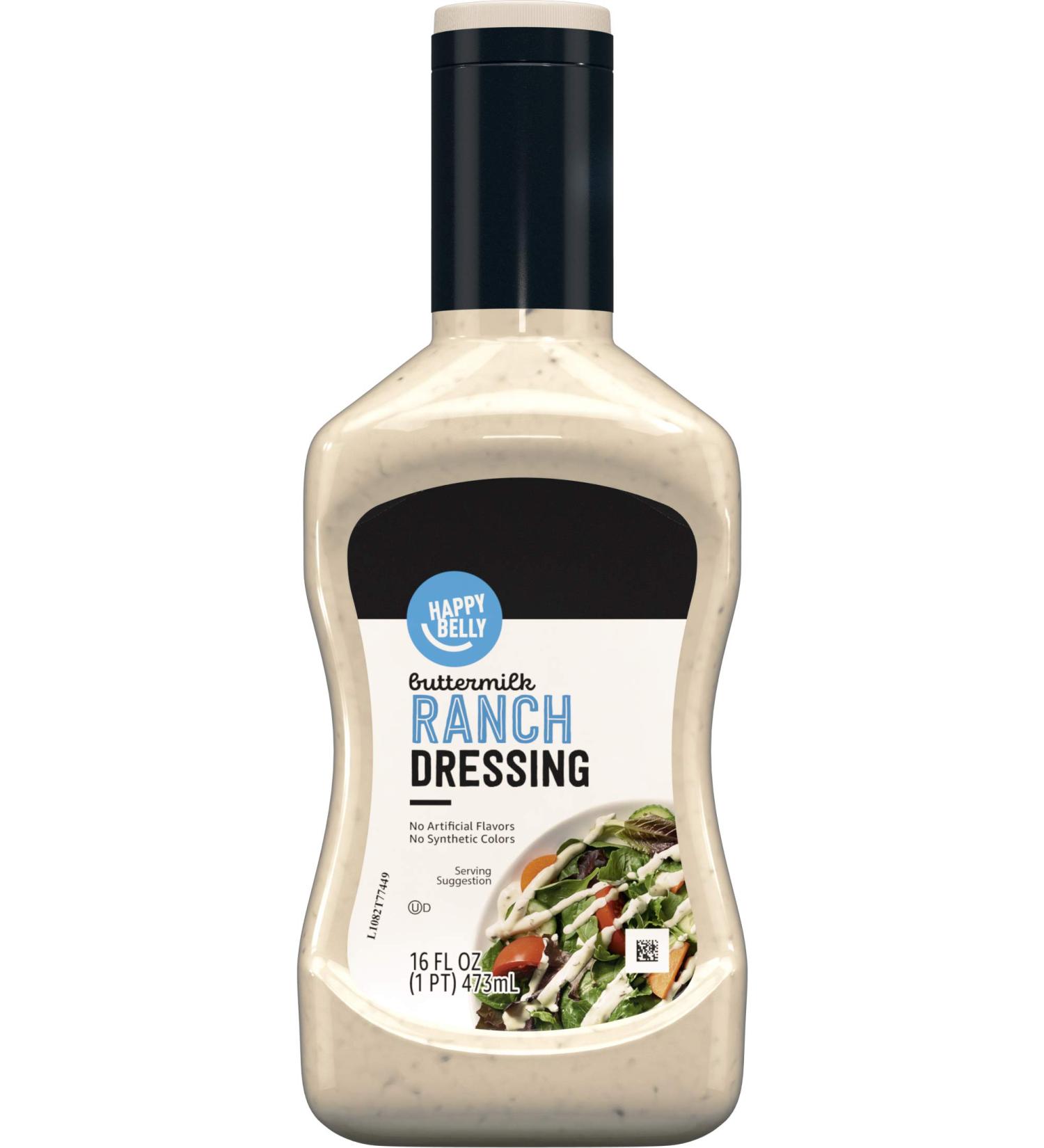 Happy Belly Buttermilk Ranch Dressing 16 Fl Oz - Amazon Brand - Buy Online on GoSupps.com