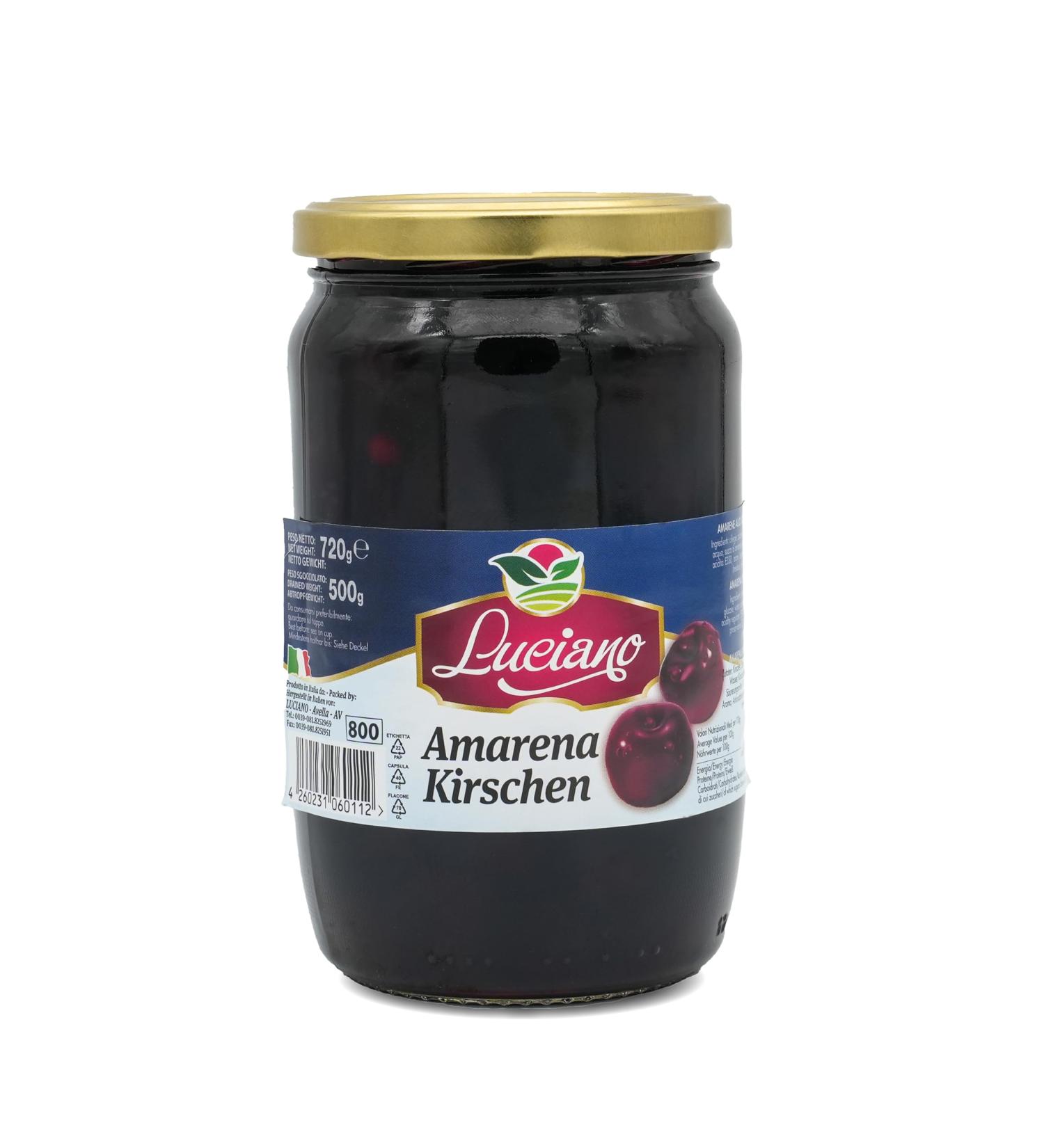Luciano Amarena Cherries - Sweet Italian Preserved Cherries in 500g | International Shipping Available - Buy Online on GoSupps.com