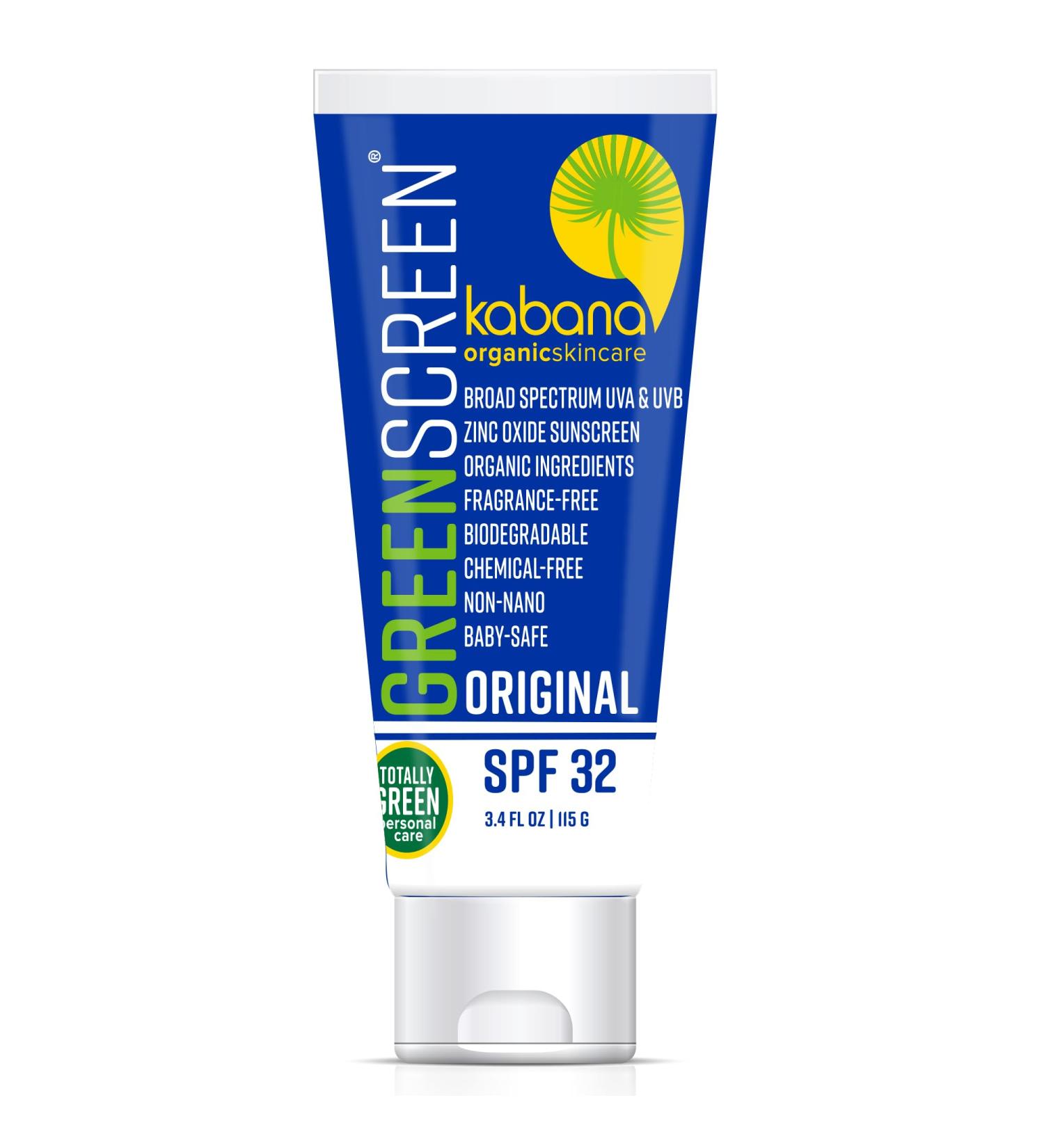 Green Screen Reef Safe Sunscreen - SPF 32 Zinc Oxide 91% Organic Vegan TSA Compliant Broad Spectrum Unscented Non-Greasy 3.4 fl oz - Buy Online on GoSupps.com