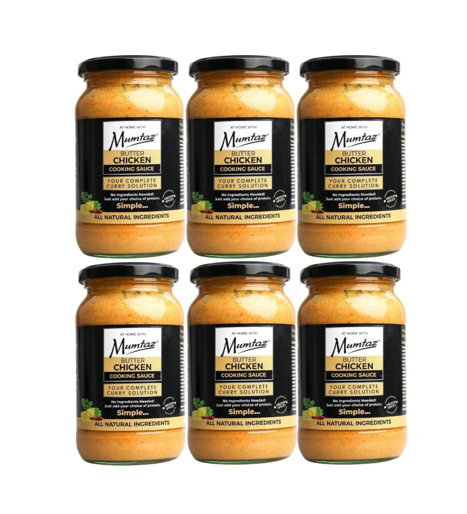Mumtaz BUTTER CHICKEN Indian Curry Cooking Sauce - Pack of 6x350g - Restaurant Quality At Home - Serves 4-5 - Buy Online on GoSupps.com