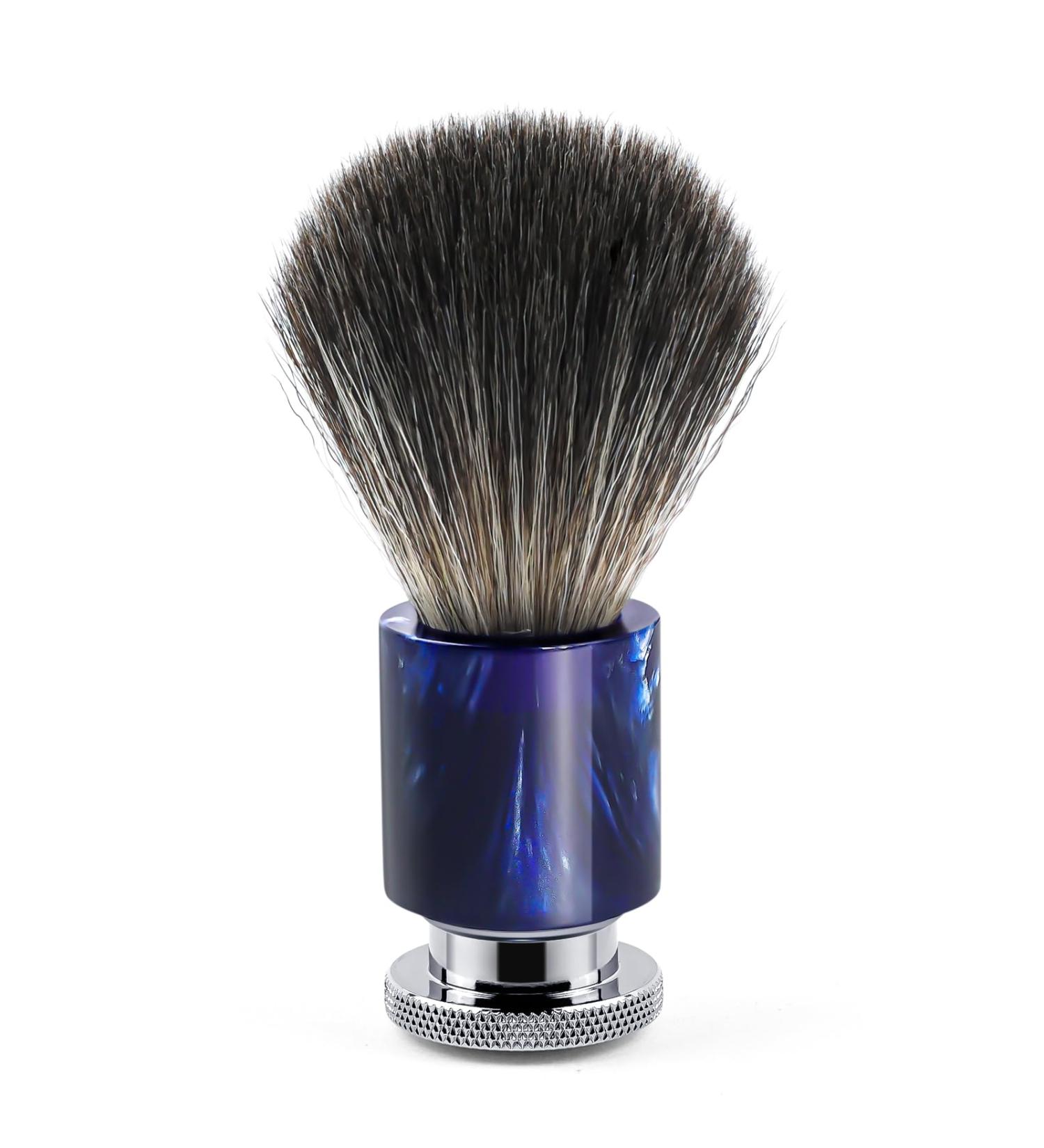 Buy Blue Pearl Shaving Brush for Men - Soft Dense Bristles Stainless Steel Handle Minimal Shedding Fast Lather for the Best Shave Experience - Buy Online on GoSupps.com