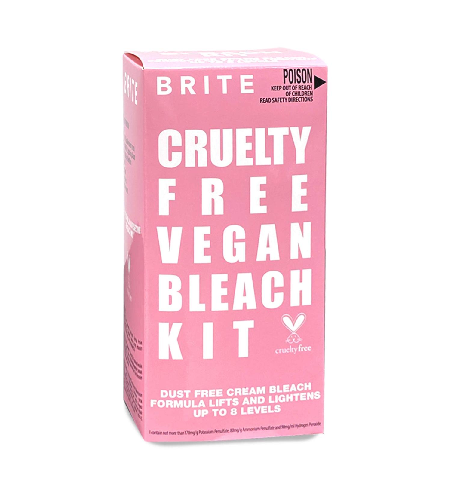 BRITE Vegan Cream Bleach Kit - Dust-Free Ammonia-Free Low Odor | 8.4 oz - Cruelty-Free Hair Bleach for All Skin Types - Buy Online on GoSupps.com