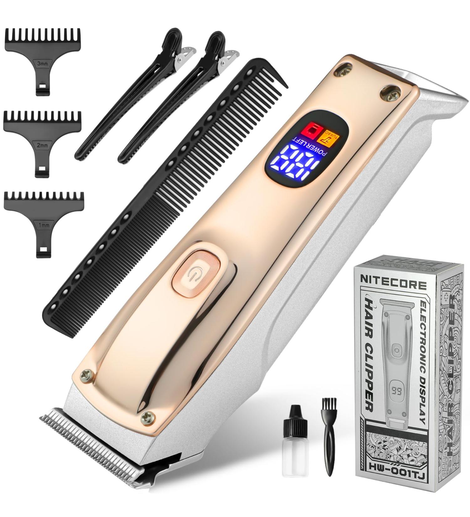 Professional Cordless Hair Clippers for Men - LED Display Hair Trimmer & Cutting Kit for Home & Beard Trimming - Buy Online on GoSupps.com