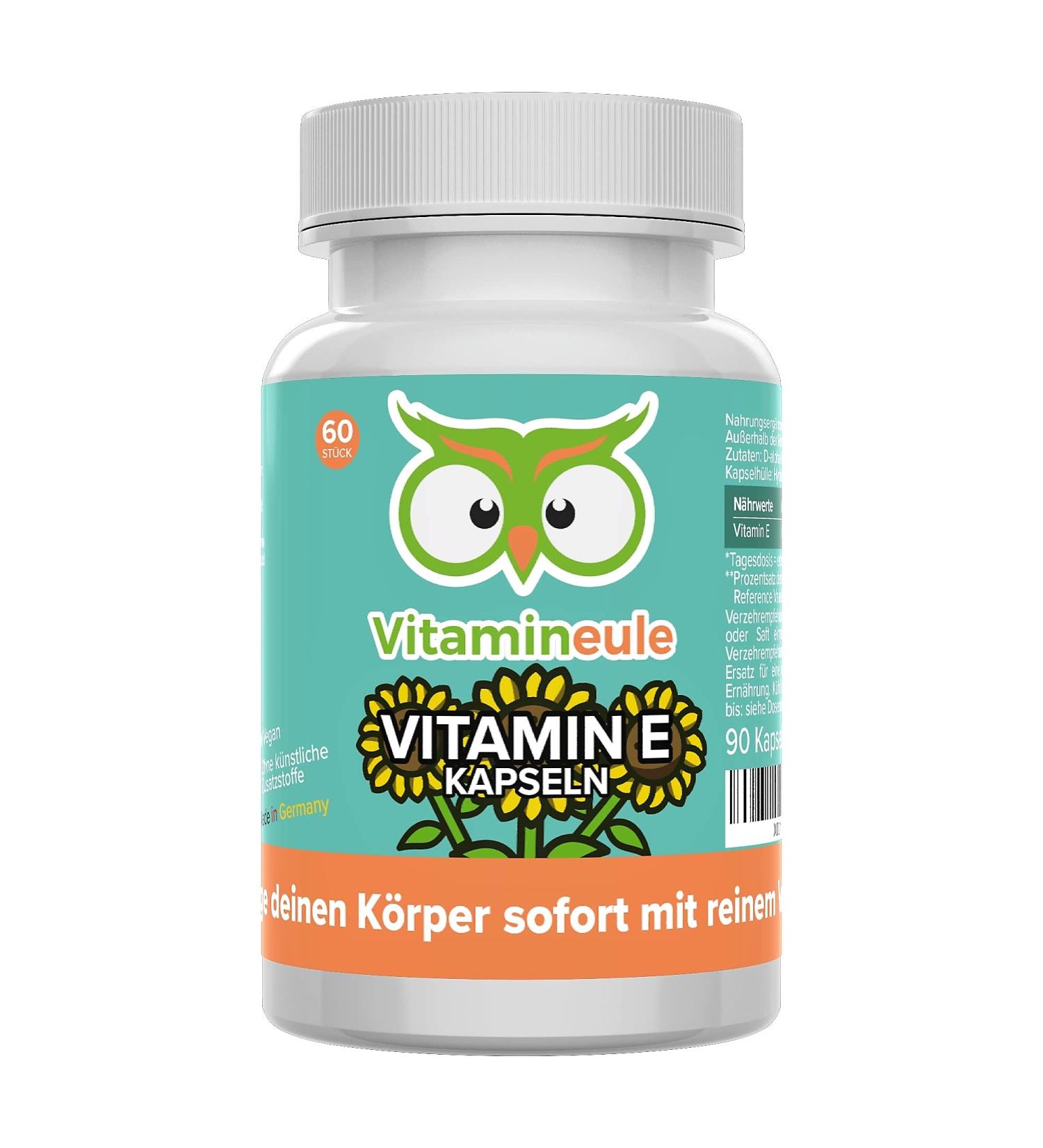 Vitamin E Capsules 100mg | Vegan Additive-Free Quality from Germany | Small Vegetable Tocopherol Capsules - vitamineULE  - Buy Online on GoSupps.com