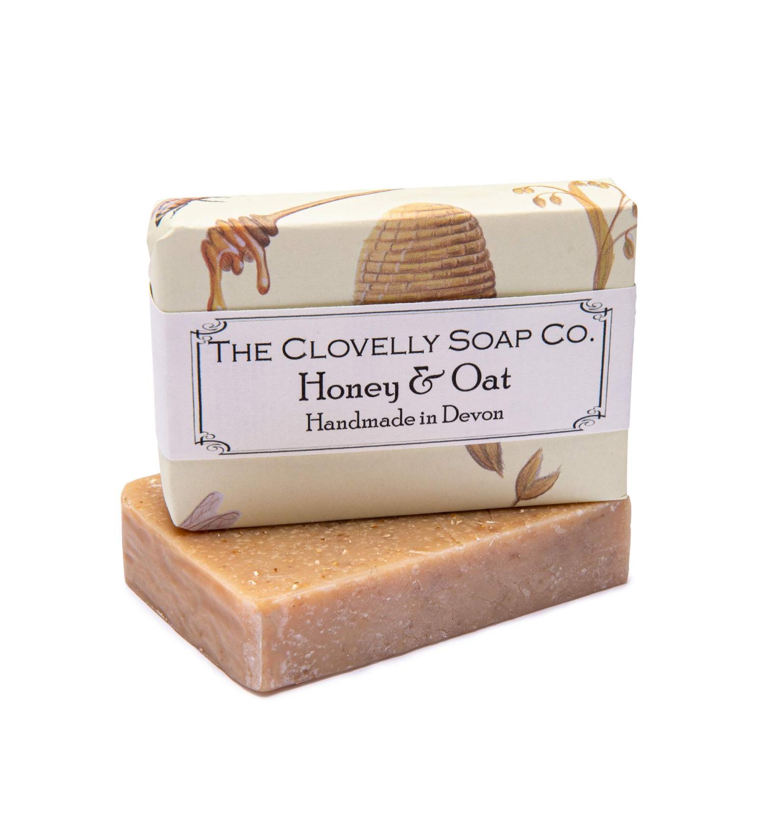 Clovelly Soap Co Natural Handmade Exfoliating Soap Bar with Honey & Oat for all Skin Types 100g - Buy Online on GoSupps.com