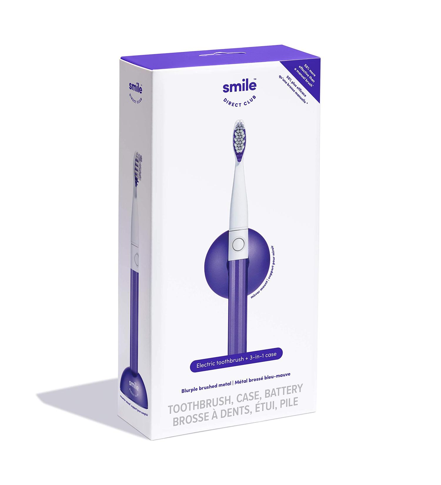 SmileDirectClub Electric Toothbrush with 3-in-1 Travel Case Mirror Mount and Stand (Blurple) - Buy Online on GoSupps.com