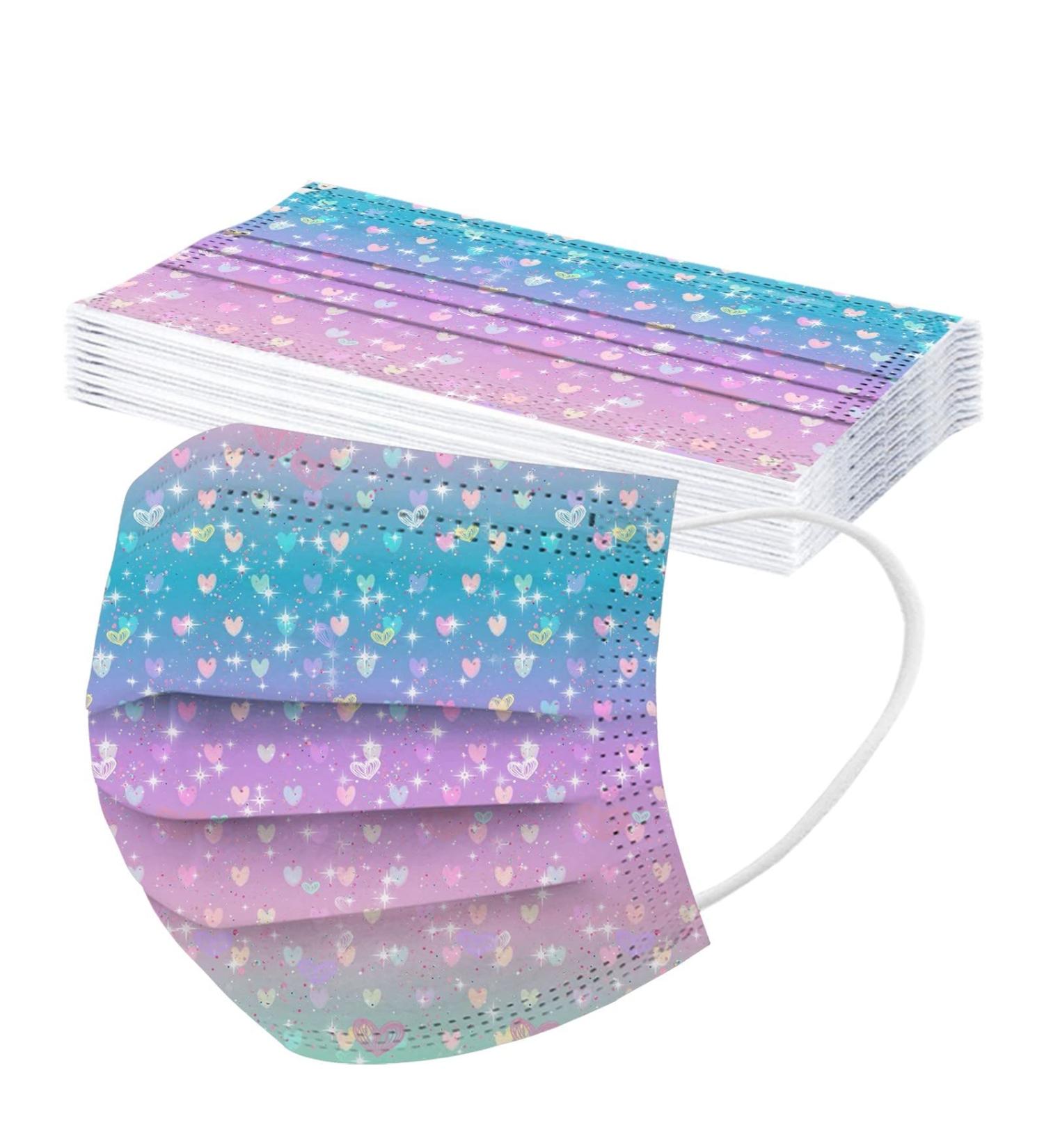 TT Children s 3-Layer Disposable Masks - Love & Star Print - 10pcs Kids Outdoor Protective Face Masks - Buy Online on GoSupps.com