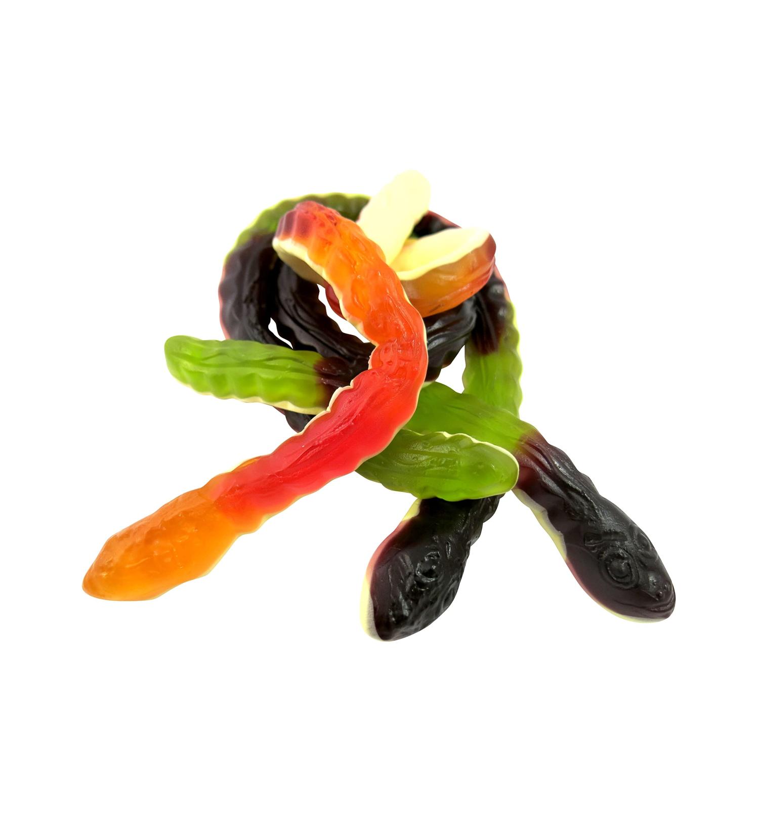 Haribo Yellow Belly Snakes Gummy Sweets - 16 Snakes - Approx 1KG Packed In A Gift Pouch - Yellow Bellies - Fruit flavour gums with a sweet foam gum base