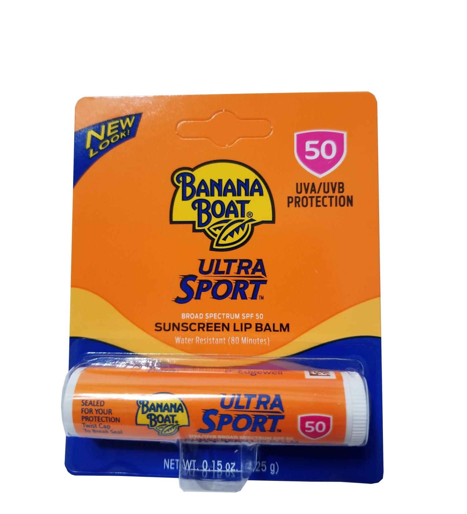 Banana Boat Sport Performance Sunscreen Lip Balm SPF 50 0.15 oz (Pack of 5) 0.15 Ounce (Pack of 5)
