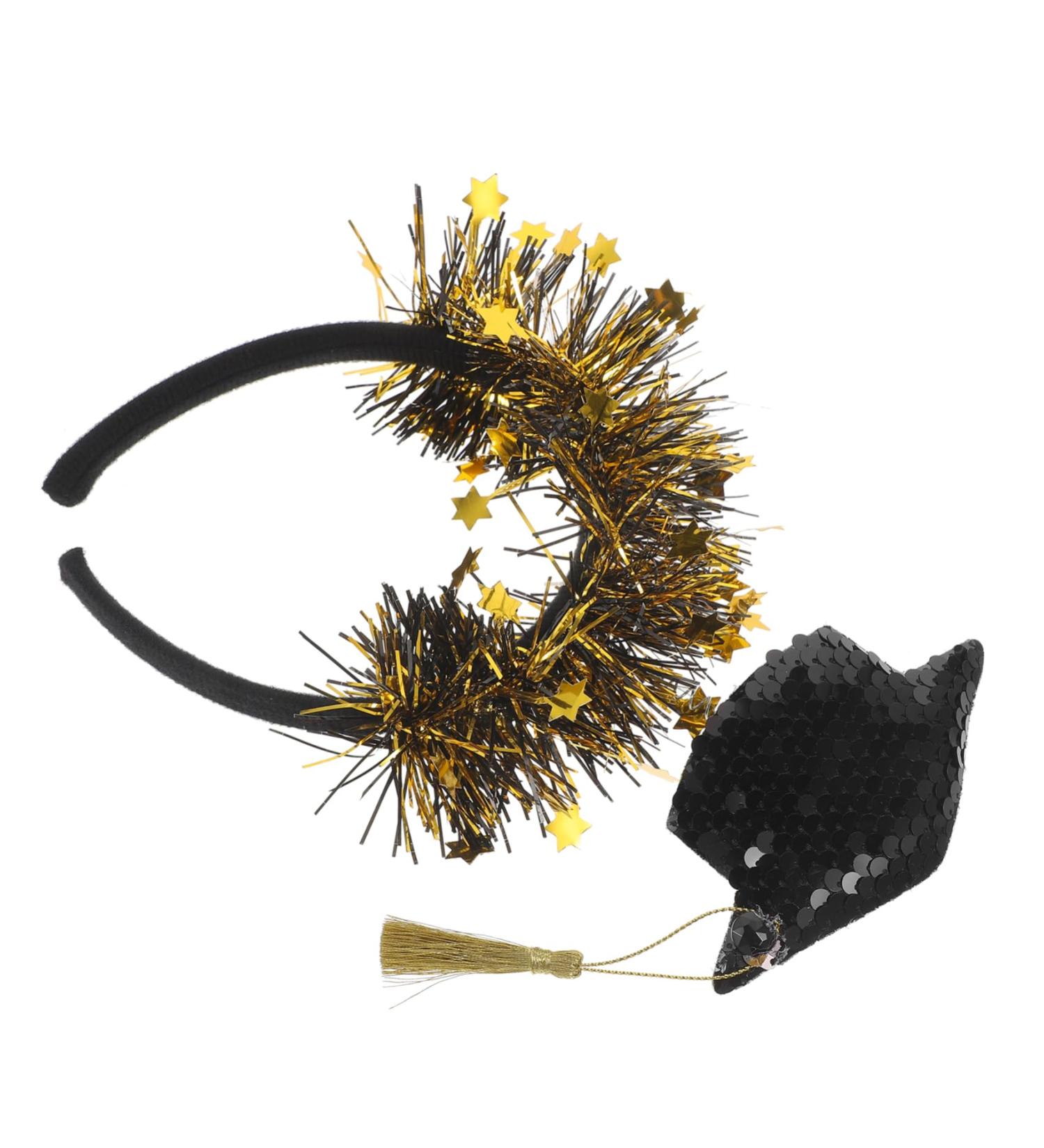 MUSISALY Doctor Hat Headband Grad Cap Headbands with Tassel Glitter Hair Hoop for Grad Party Head Bands Hats Has Tiara Decorate Party Headdress Party Supply Aldult Felt Cloth Hair Piece - Buy Online on GoSupps.com