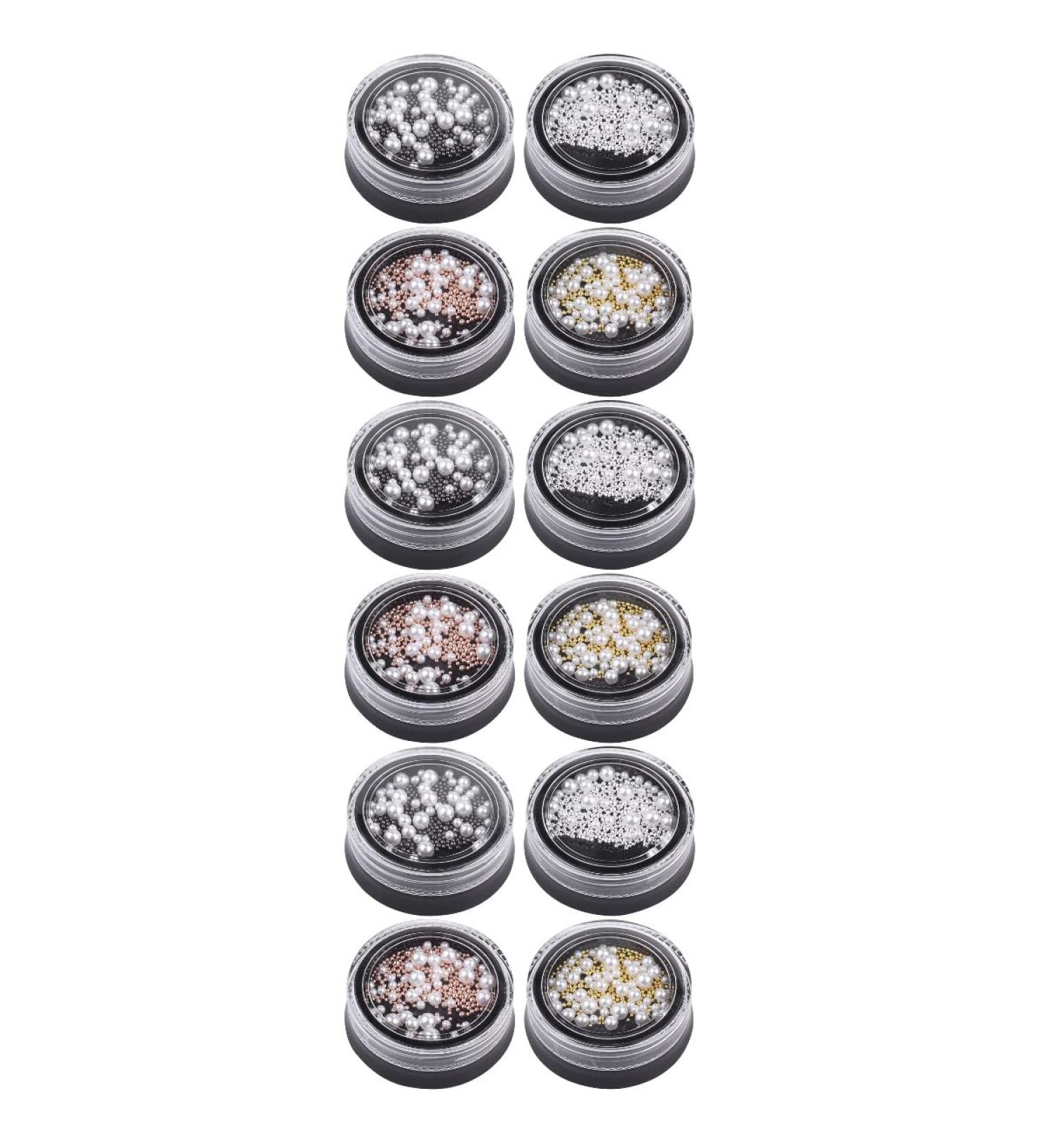 Lurrose 12 Boxes jewelry accessories nail art gems nail micro nail rivets studs nail tech accessories nail crystal beads nail art charms nail paillette manicure jewels Glass sand 3d pearl - Buy Online on GoSupps.com
