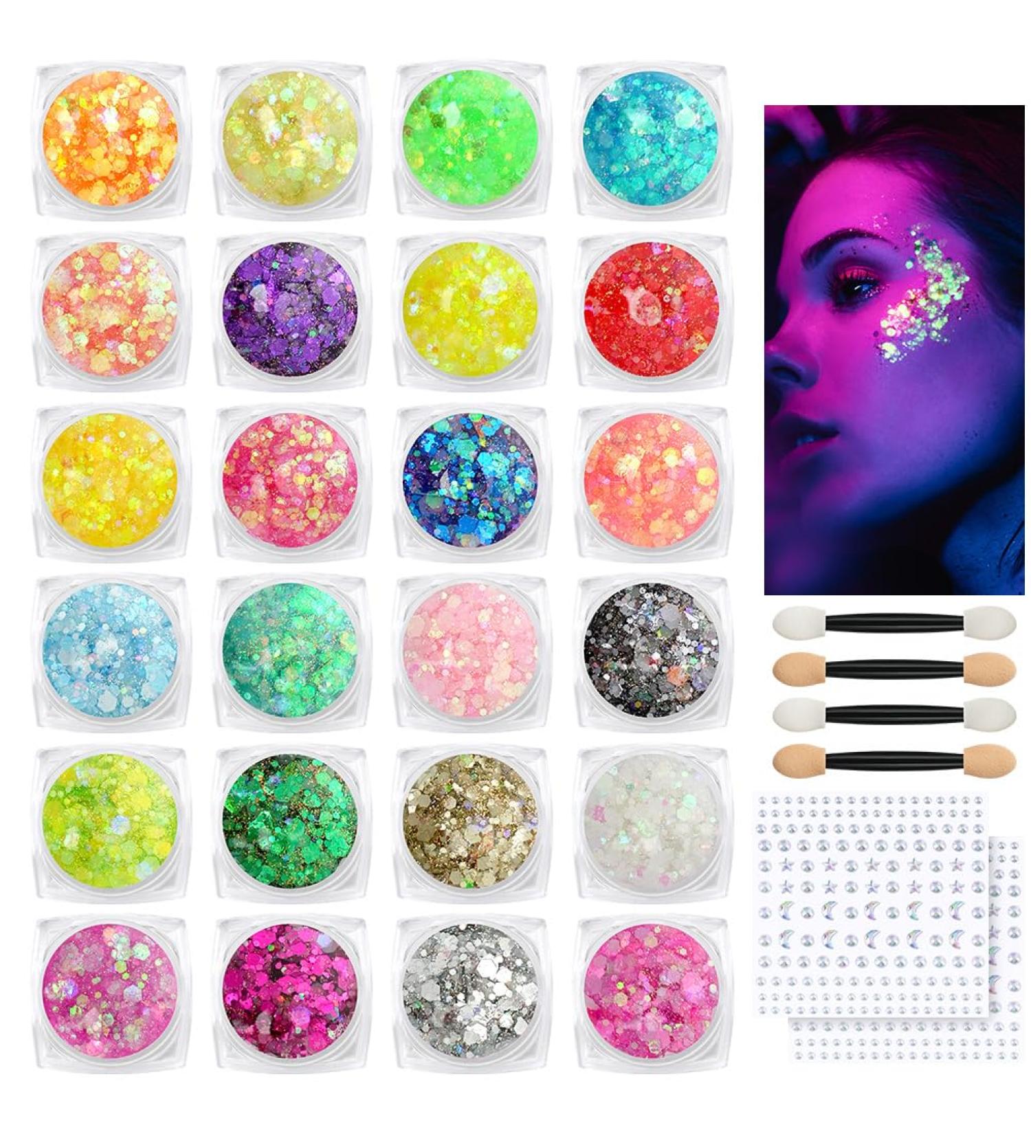  BUTBU BUTBU Glitter Body Gel 24 Colors for Face Eyes Body Hair Makeup Decoration - Buy Online on GoSupps.com