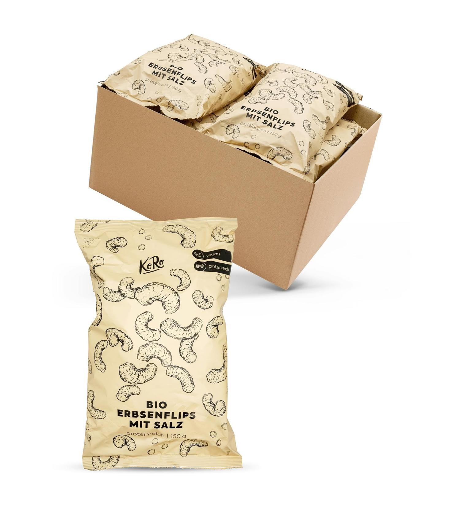 KoRo - Organic Sea Salt Puffed Pea Snacks 14 x 150g - Buy Online on GoSupps.com