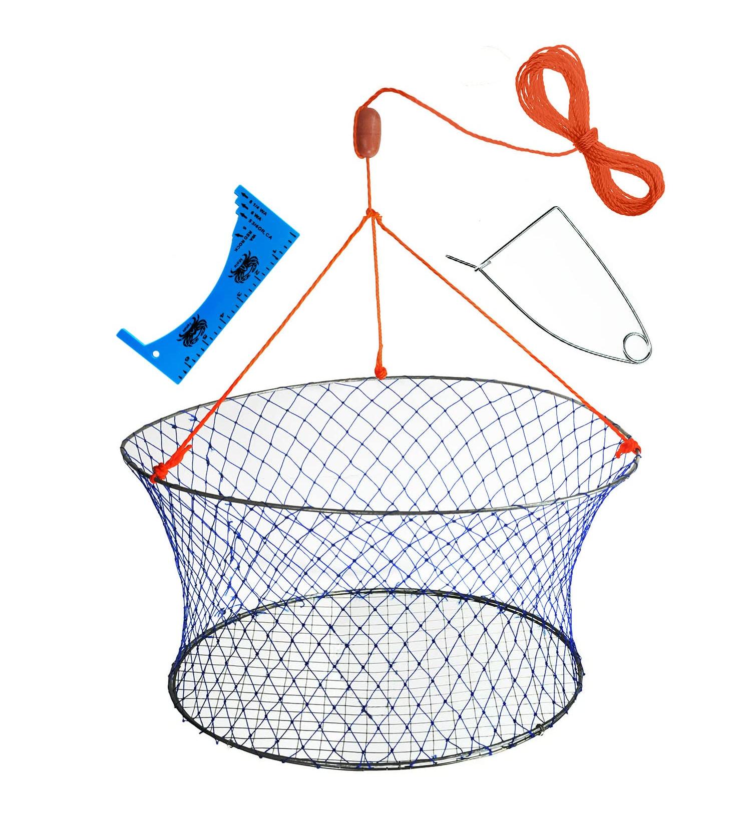 Palmyth Two Ring Crab Net Kit Wire Grid Bottom, Harness, and Bait Clip - 24x20x12 - Buy Online on GoSupps.com