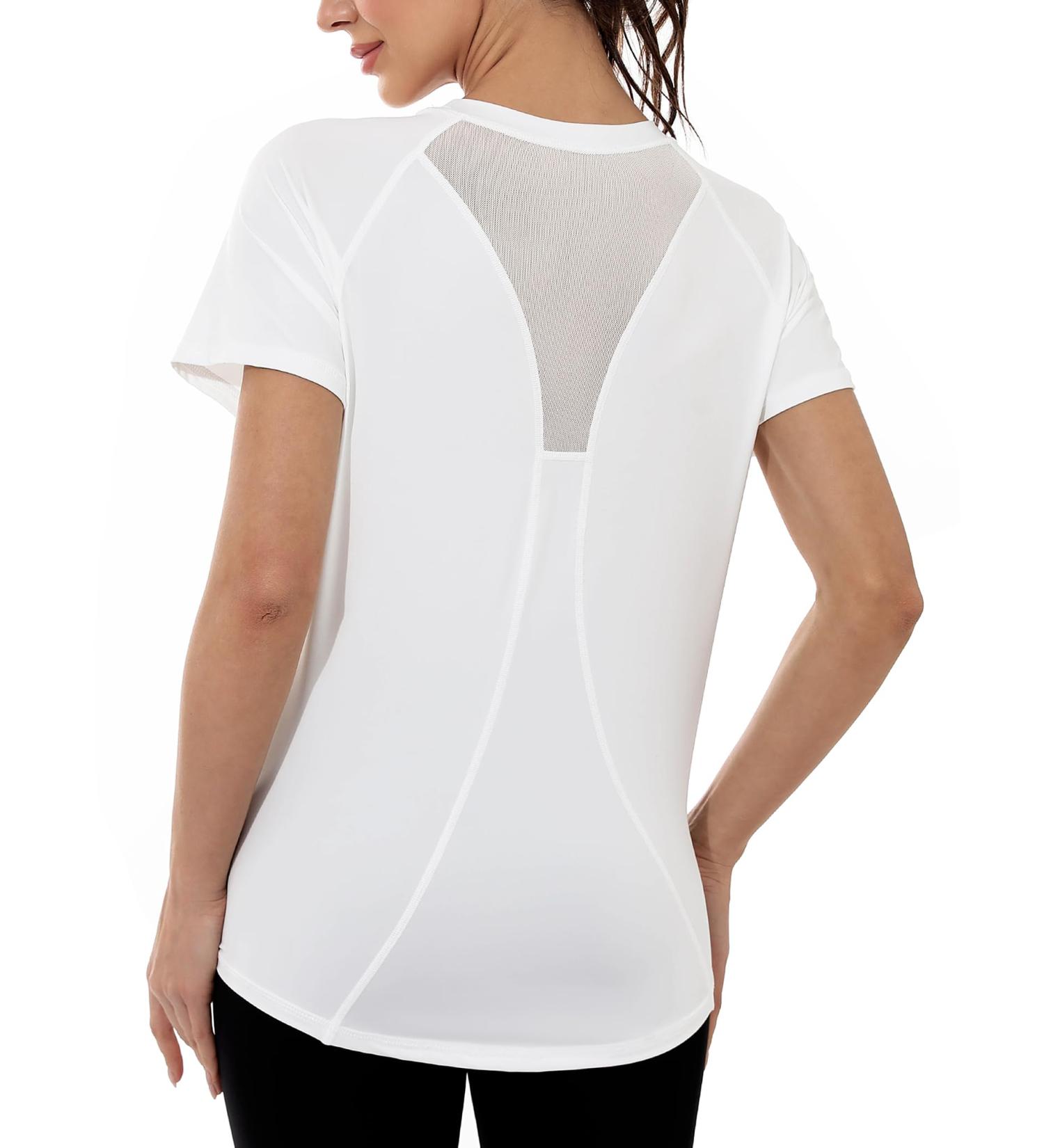 Buy Gyabnw Women's Functional Sports Top - Short Sleeve Fitness & Yoga Shirt - White M - Perfect for Running & Activewear - Buy Online on GoSupps.com