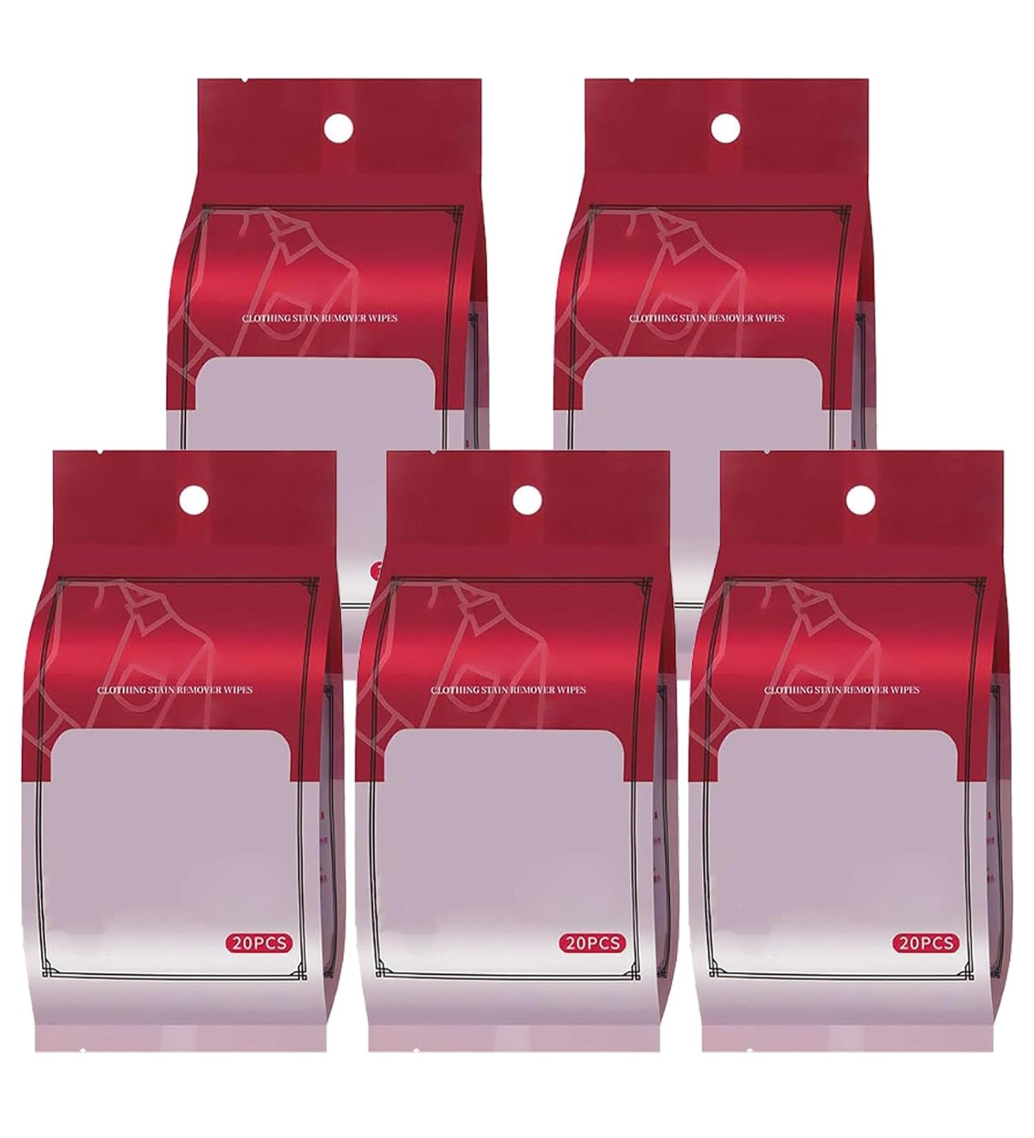 20 Pcs/Bag Portable Emergency Stain Removal Wet Wipes Clothing Stain Removal Wet Wipes Individual Wrapped Cleaning Wipes Emergency Stain Rescue Stain Remover Wipes (5 Packs) - Buy Online on GoSupps.com