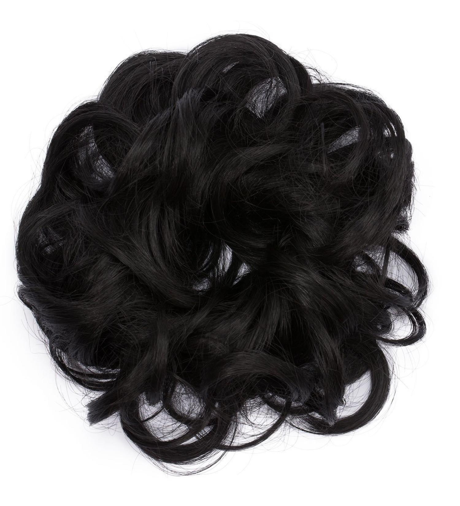 SEGO Hair Extensions - Dark Black Wavy Hair Tie Updo Bun | 30g Realistic Look - Buy Online on GoSupps.com