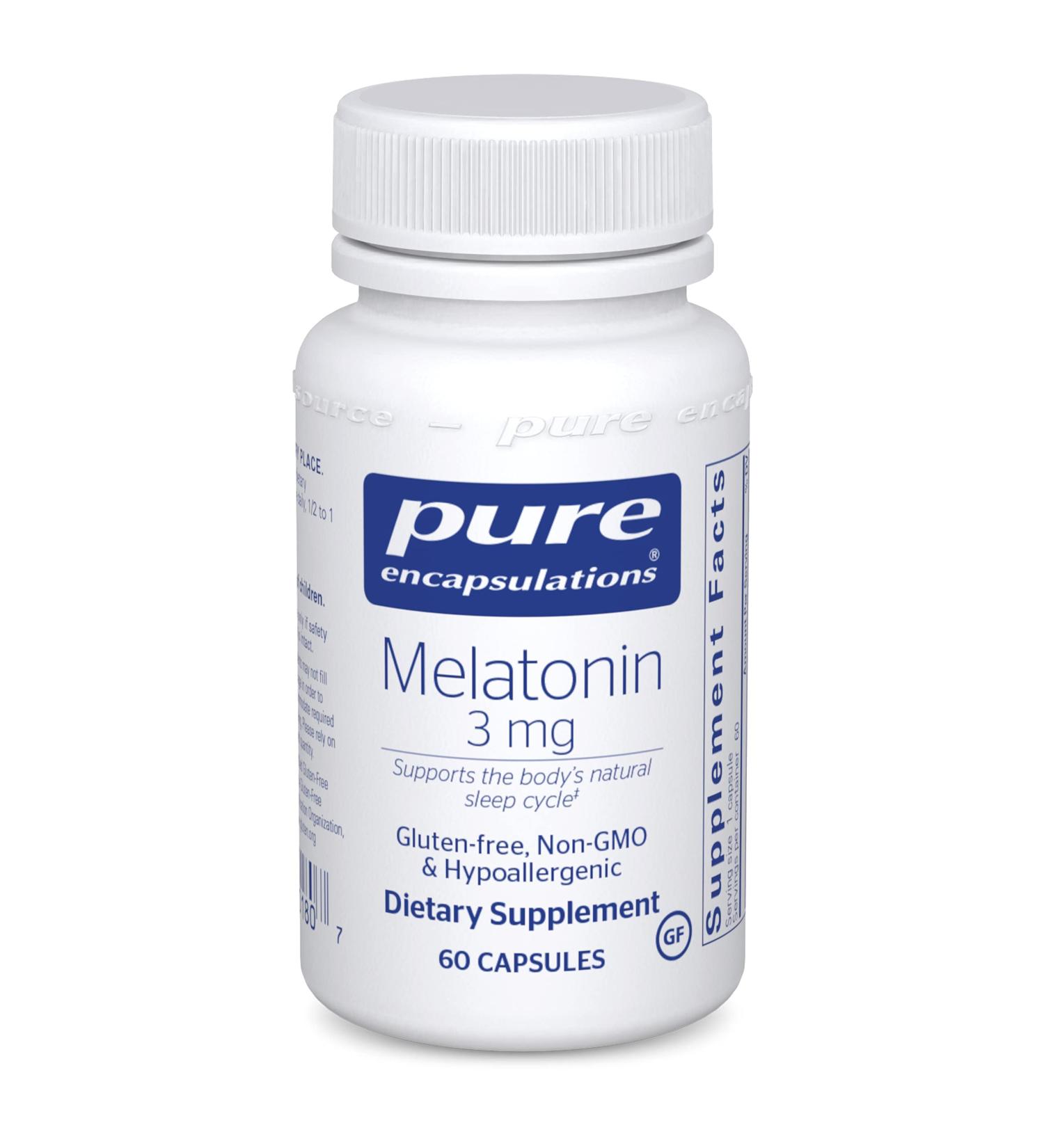 Pure Encapsulations Melatonin 3 mg | Sleep Support | 60 Capsules - Buy Online on GoSupps.com