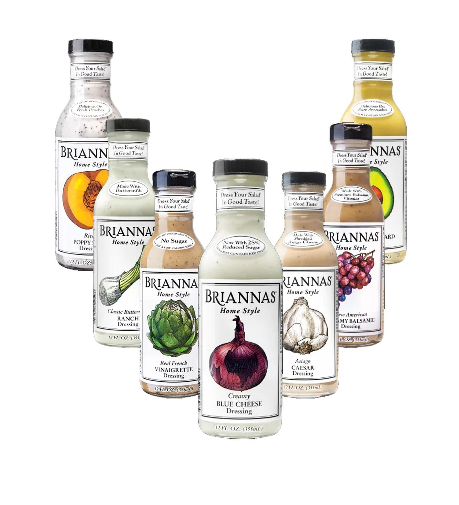 Brianna's Salad Dressing Pick N Mix - Choose From 6+ Flavours | American Creamy Balsamic Caesar Blue Cheese Dijon Honey Mustard Ranch More - Pack of 4 X 355ml - Buy Online on GoSupps.com