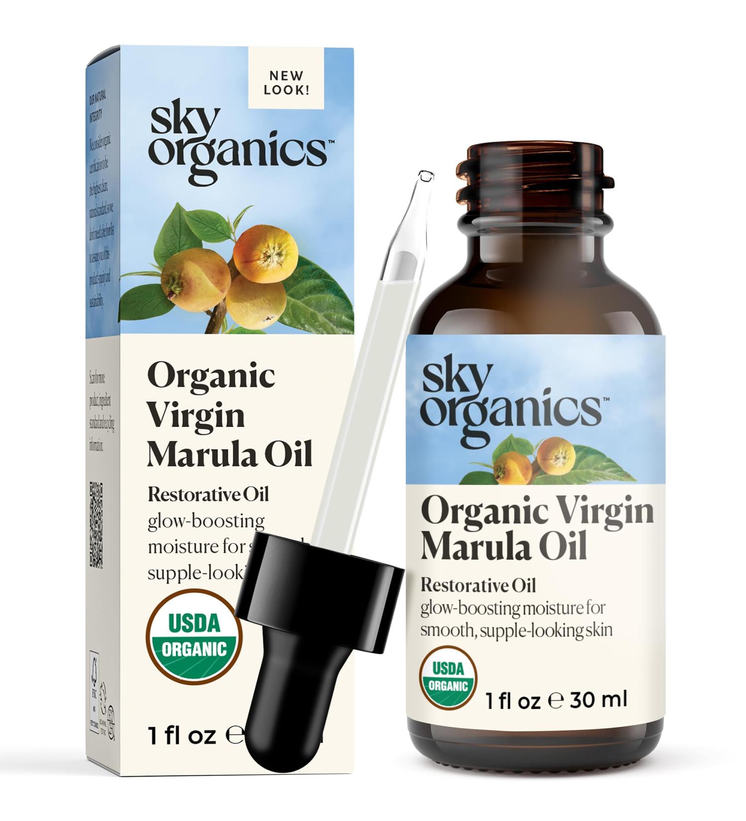 Sky Organics Organic Marula Oil - 100% Pure Cold-Pressed USDA Certified for Face Replenishes Balances & Boosts Glow - 1 fl. Oz - Buy Online on GoSupps.com