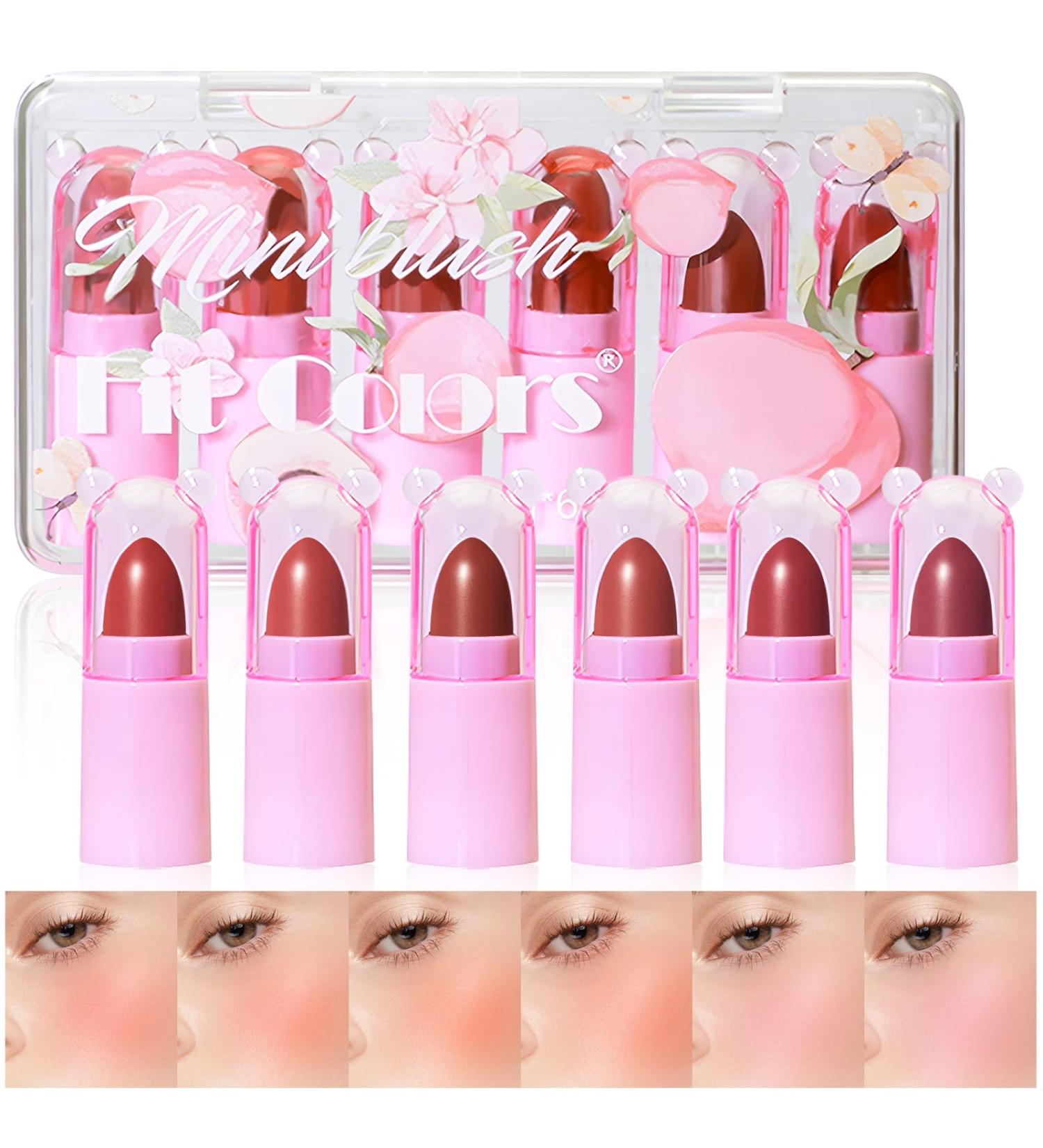 HOSAILY 6 Colors Mini Cream Blush Stick Set Matte Velvet Cream Blush Makeup Lightweight Natural Blendable Face Blush Stick Multi-Use Lip and Cheek Tint Cream Blusher for All Skin Tones - Buy Online on GoSupps.com