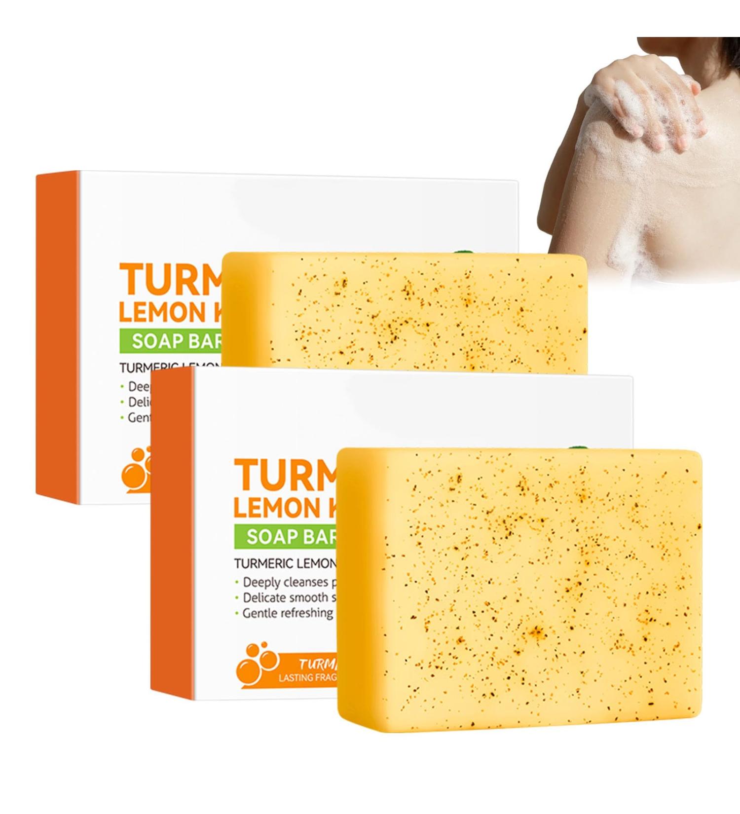  Bploar Turmeric Lemon & Turmeric Cleansing Soap Deep Cleansing Deep Cleansing Skin Friendly Hand Made 2 Pack - Buy Online on GoSupps.com