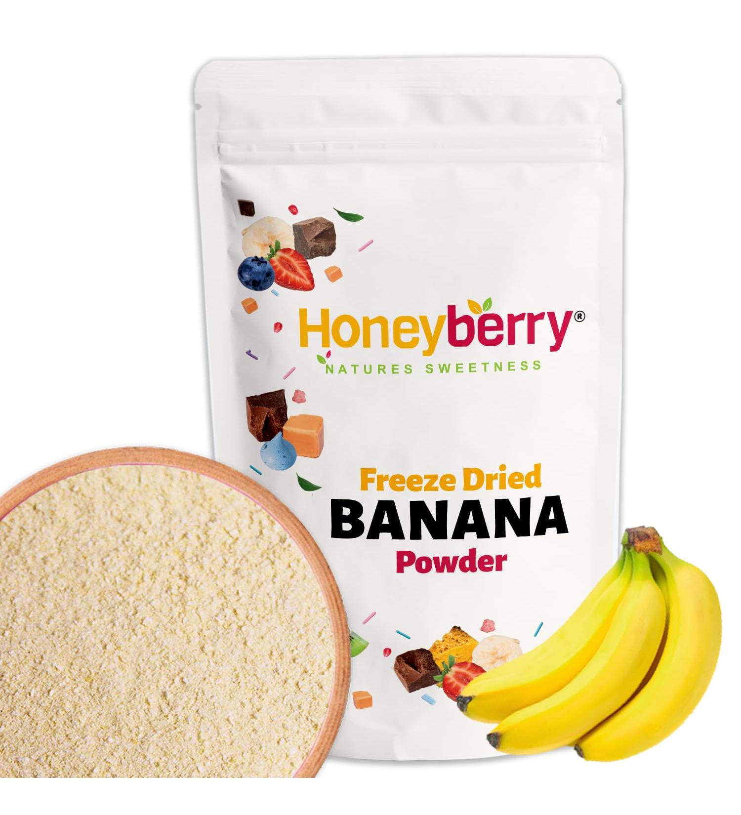 Honeyberry Solutions LTD Freeze Dried Banana Powder 100g Freeze Dried Fruit Powder Dried Banana Powder for Baking Smoothies and Desserts 100 Natural Fruit Powder Without Additives or Sugars - Buy Online on GoSupps.com