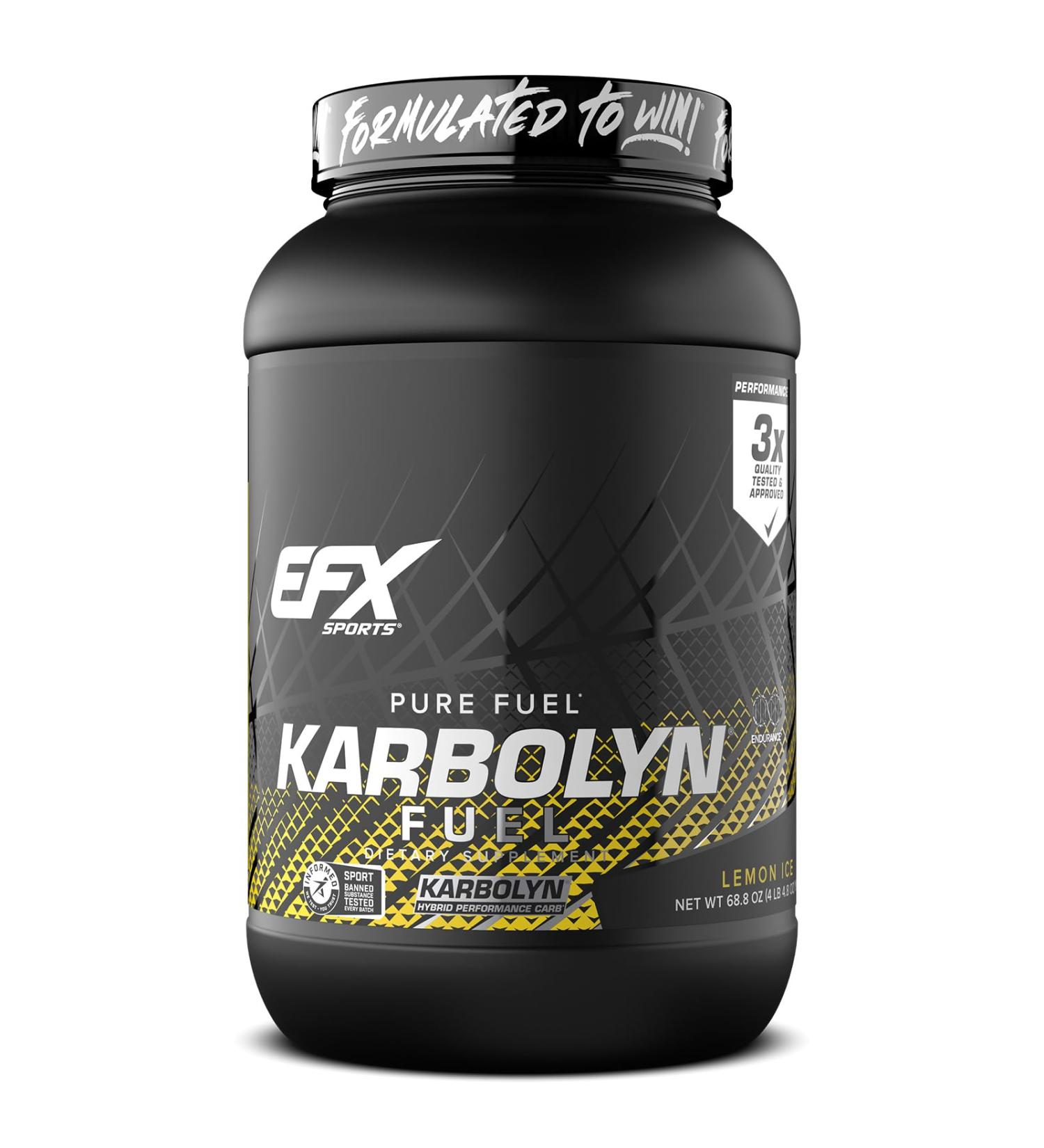EFX Sports Karbolyn Fuel | Fast-Absorbing Carbohydrate Powder | Carb Load, Sustained Energy, Quick Recovery | Stimulant Free | 36 Servings (Lemon Ice) Lemon Ice 4.4 Pound - Buy Online on GoSupps.com