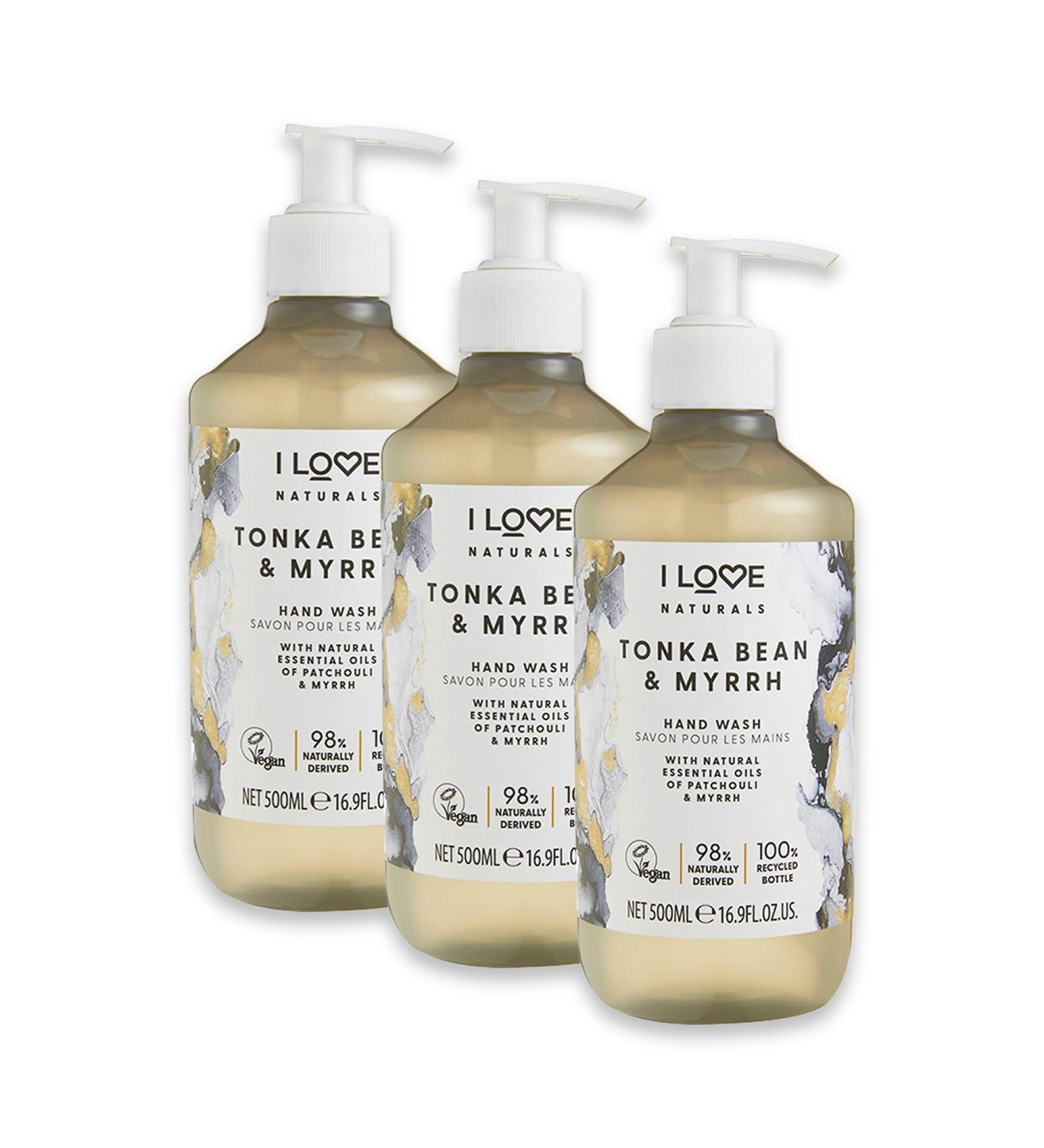 I LOVE Tonka Bean and Myrrh Hand Wash - Moisturizing Hand Soap with Essential Oils - Skin Smoothing Formula - Plant-Based Cleansers - 3 pc Fresh 16.9 Ounce (Pack of 3) - Buy Online on GoSupps.com