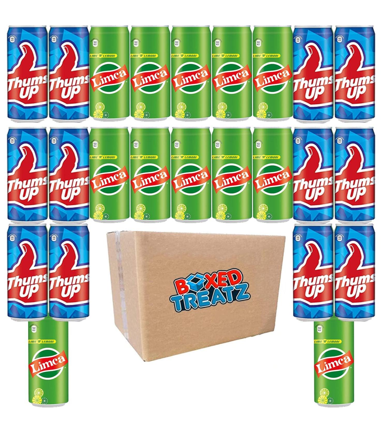 Limca Can Thums Up Can 12x Limca 300ml + 12x Thums Up 300ml Pack Of 24 Indian Soft Drink Bundle Limca Indian Lime Drink Strong Fizzy Flavoured Sparkling Drink With A Spicy Twist Boxed Treatz - Buy Online on GoSupps.com