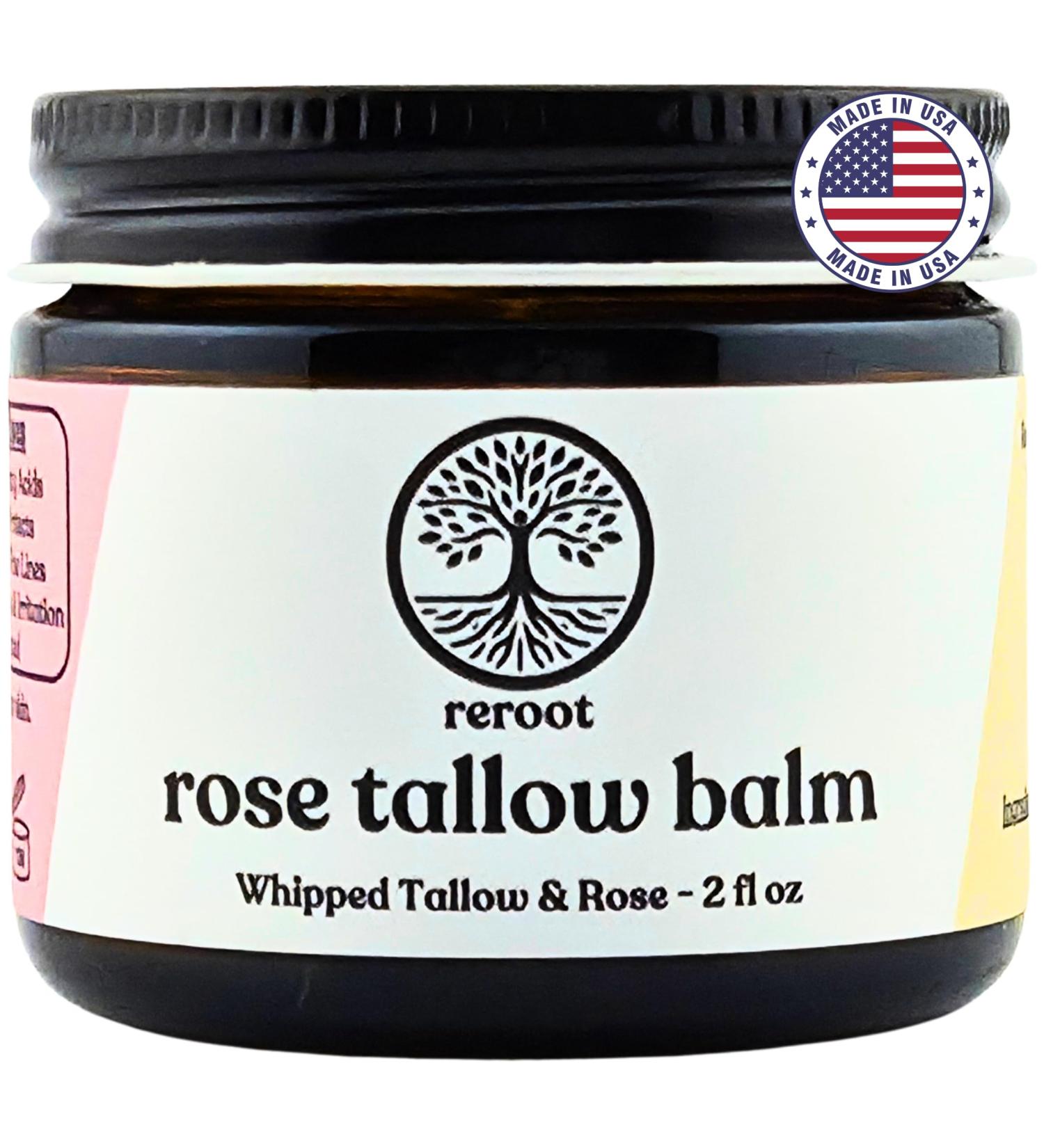 Beef Tallow Balm for Skin | ROSE TALLOW BALM | 3 Ingredients - 100% Grass Fed Tallow Jojoba Oil Rose Oil | Whole Body & Face Moisturizer | Whipped | Aging Skin & Eczema (2oz) (2oz Rose) Rose 2 Fl Oz (Pack of 1) - Buy Online on GoSupps.com