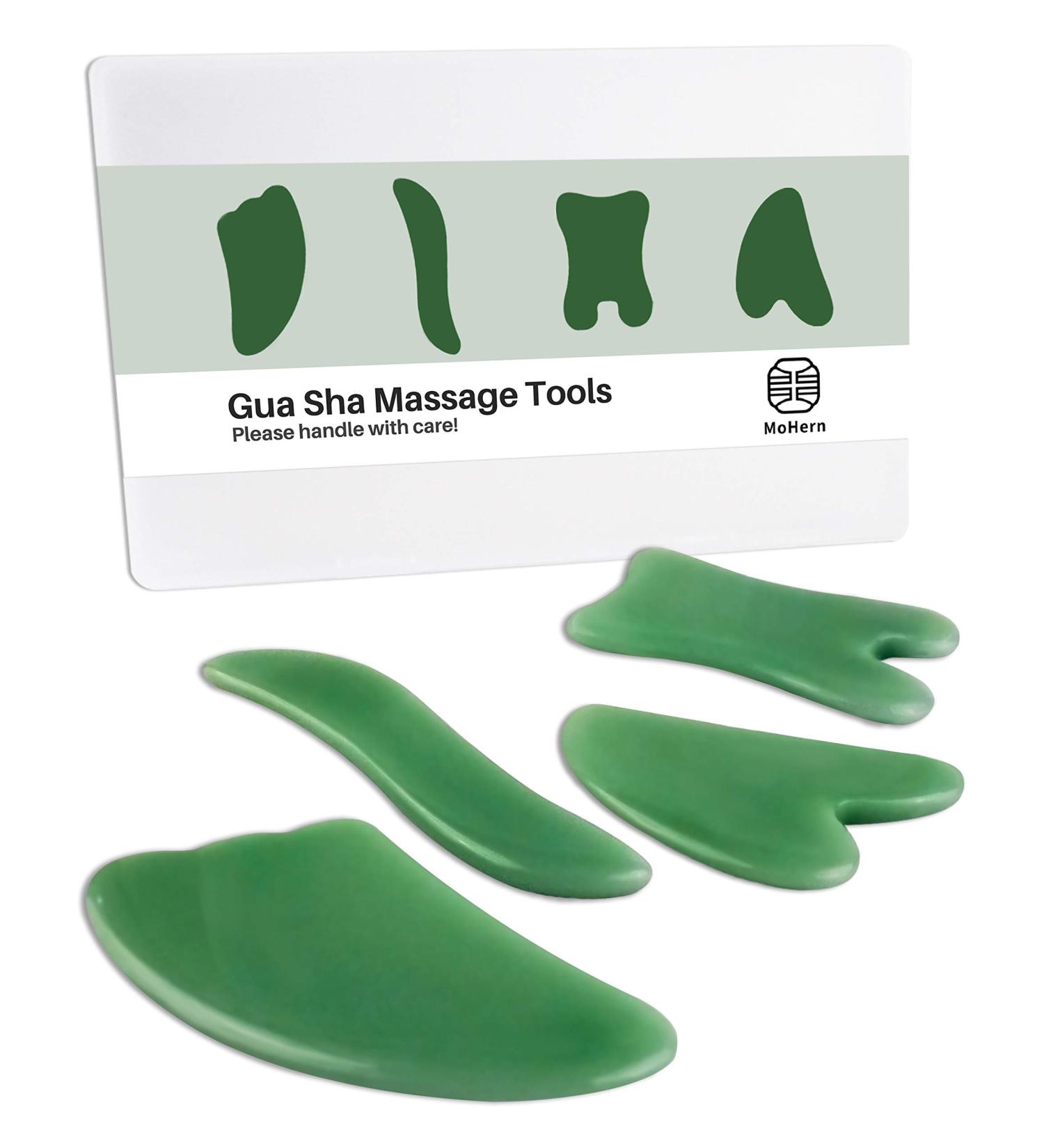 MoHern 4-Piece Gua Sha Massage Tools Set for Face and Body | Multi-Shapes Guasha Scraping Tools - Buy Online on GoSupps.com
