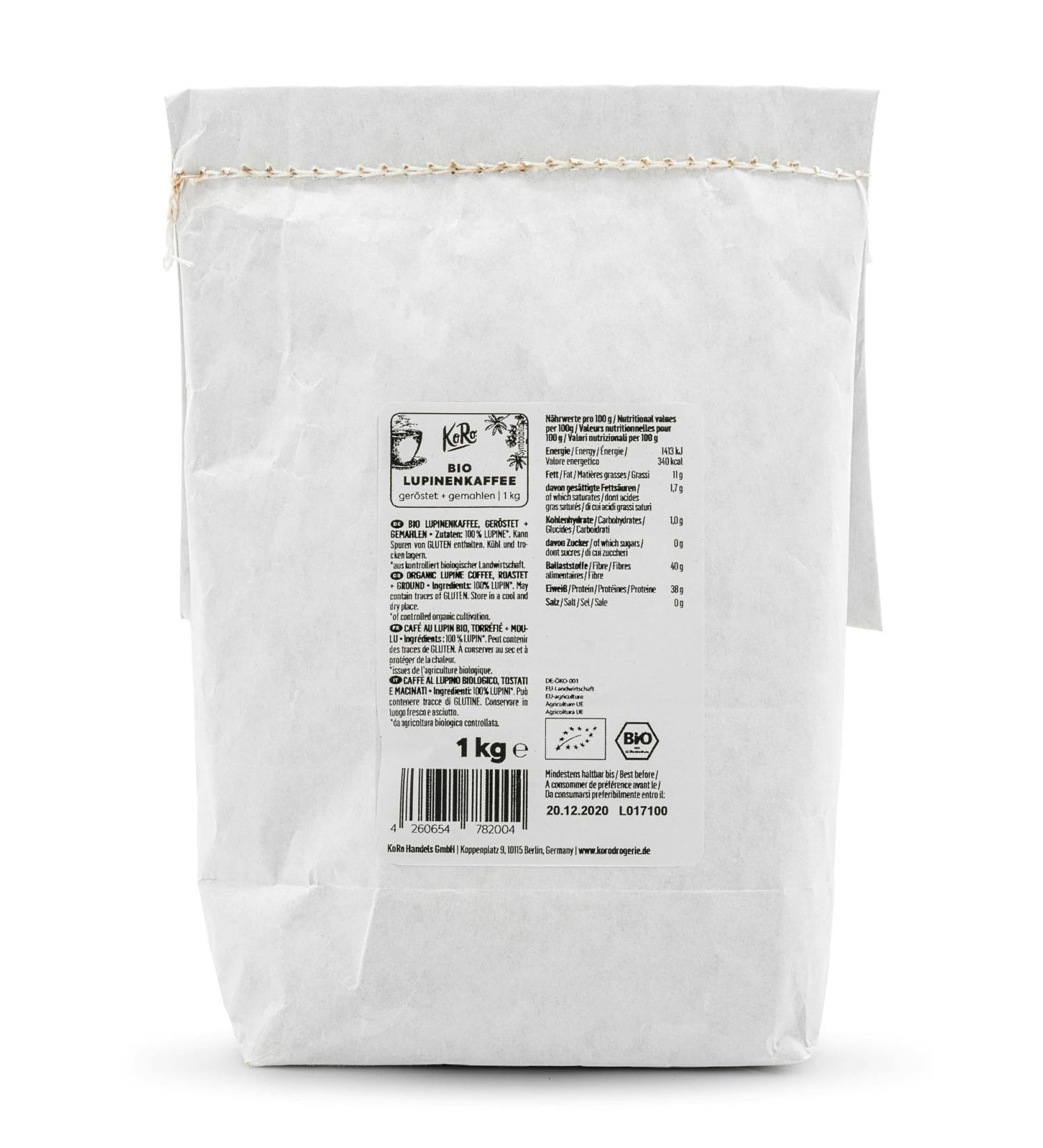 KoRo - Organic Lupin Coffee 1kg - Lupin - Coffee - Caffeine Free - Buy Online on GoSupps.com