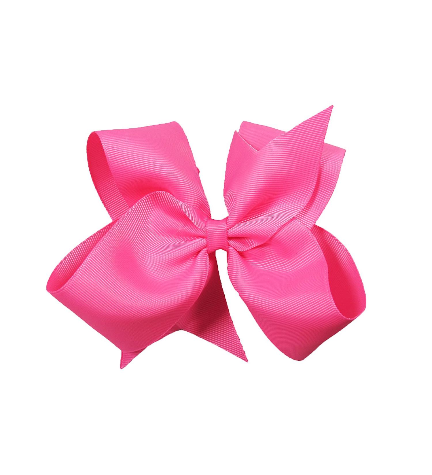 PrettyBoutique 6 Inches Girls Large Grosgrain Hair Bow Alligator Clip (Hot Pink) - Buy Online on GoSupps.com