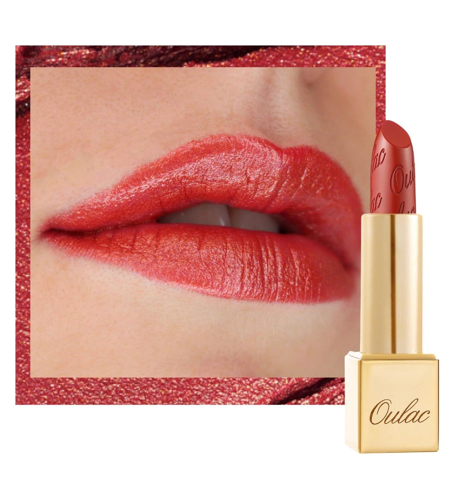 OULAC Orange Metallic Shine Lipstick - Coral Shine Long-Lasting Vegan Lip Color 4.3g - Cruelty-Free Full Coverage Lipstick - Buy Online on GoSupps.com