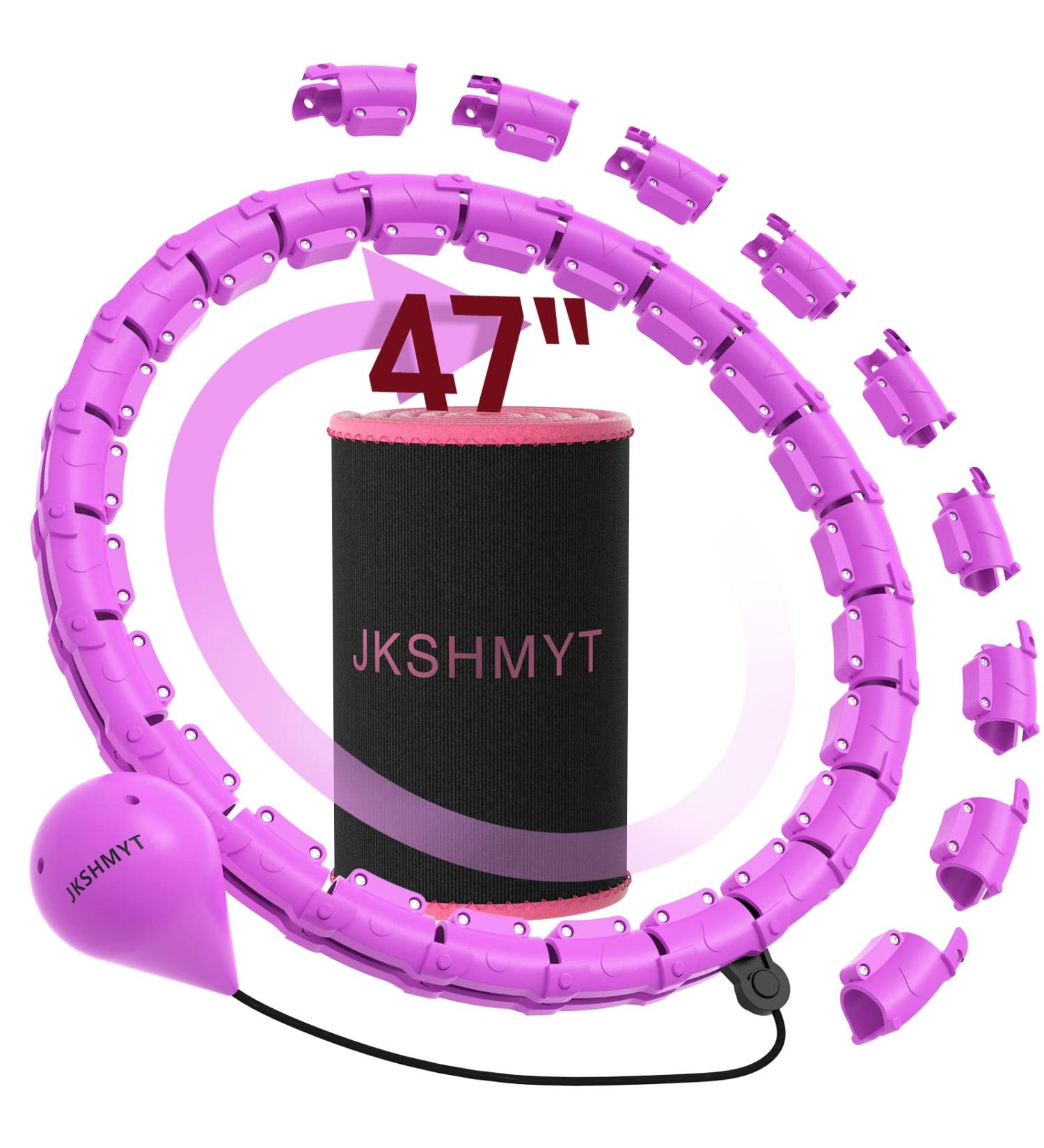 JKSHMYT Smart Weighted Fit Hoop Plus Size for Adults Weight Loss  Hula Circle-2 in 1 Infinity Fitness Hoop  24 Links Detachable & Size Adjustable  with Ball Auto Rotate 360 Degree for Women 24 Links-Purple 47-58" - Buy Online on GoSupps.com