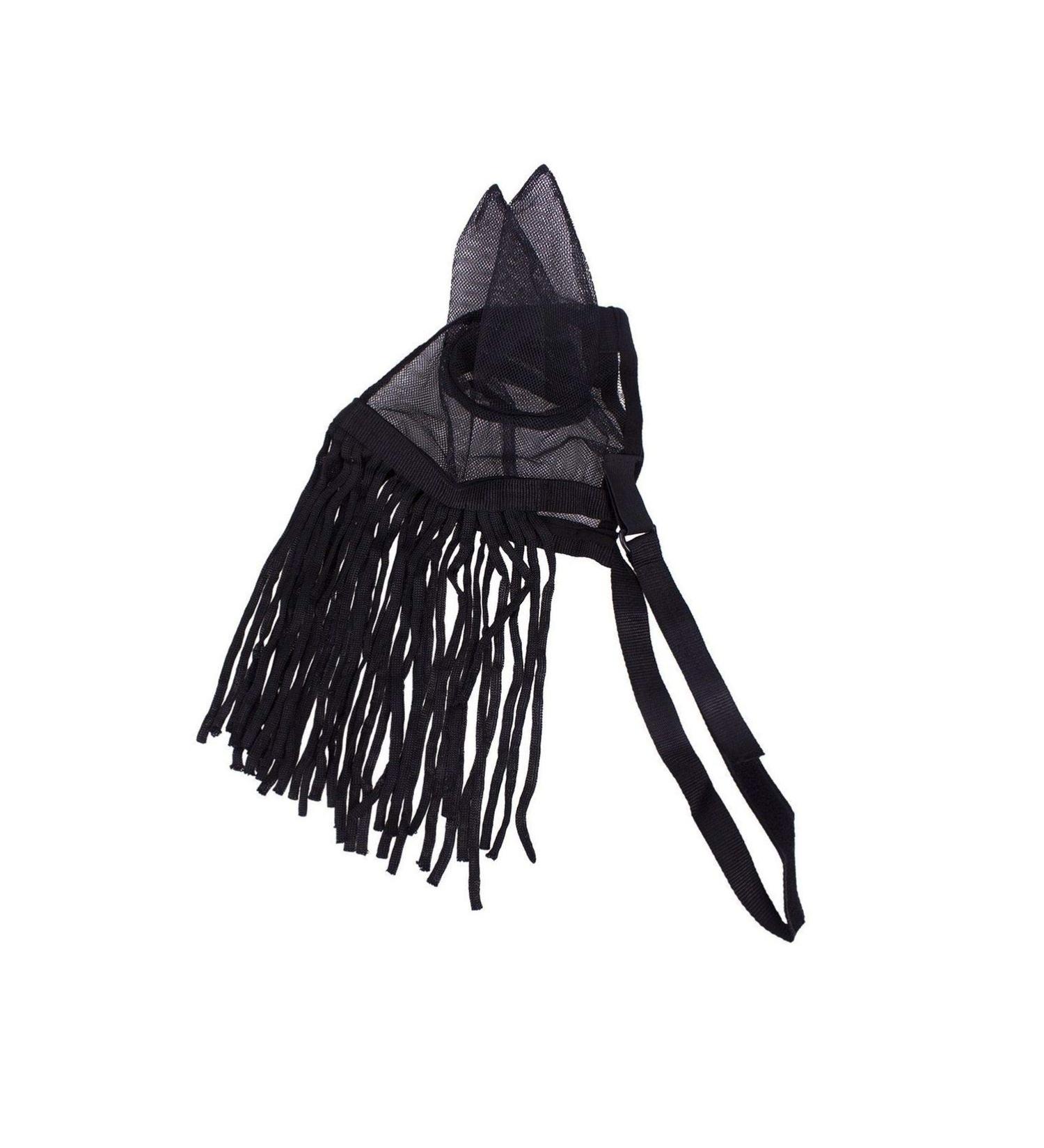 Netproshop fly fringes with fine -meshed ears and elastic closure size.Pony-Xlfull Groesse: Full color: black full black