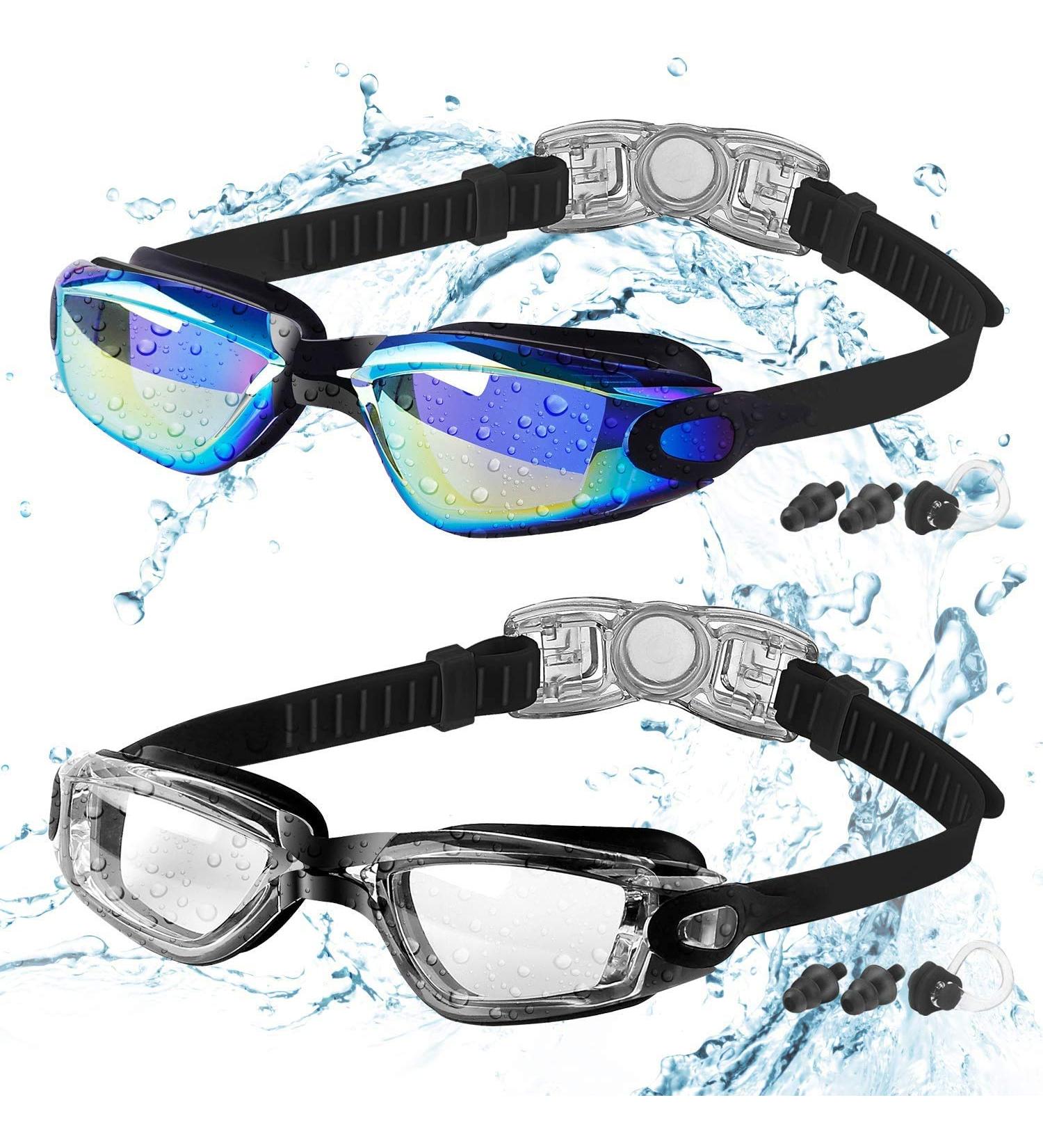 Cooloo Swimming Goggles for Kids | 2-Pack Anti-Fog & Leak-Proof | Black/Blue & Black/Clear Lens | Ideal for Boys & Girls Age 3-15 - Buy Online on GoSupps.com