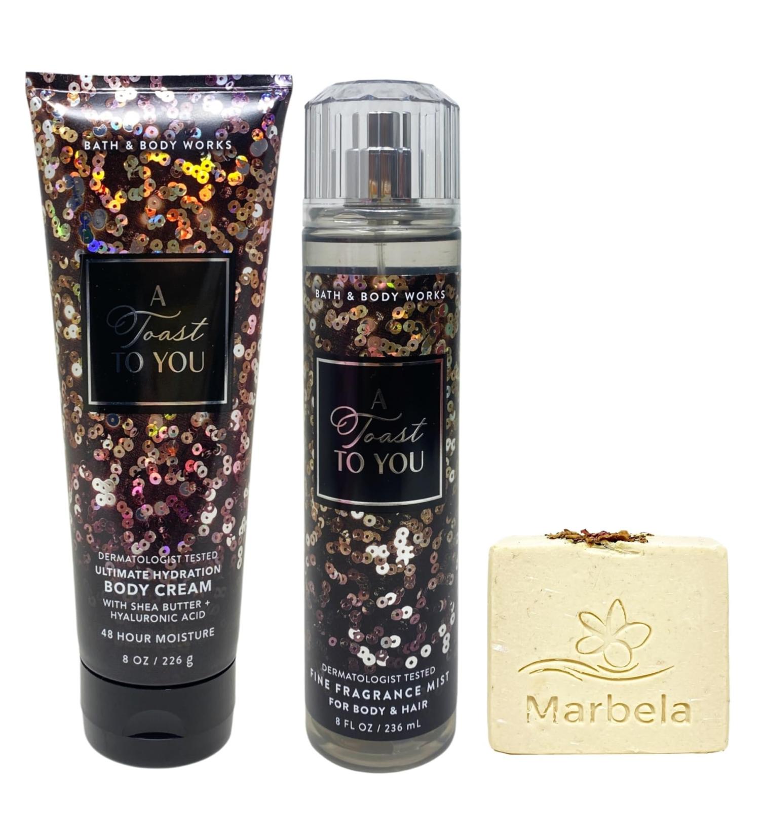 Bath & Body Works A Toast To You - Ultimate Hydration Body Cream and Fine Fragrance Mist - with a Creamy Rose Bar Soap - Buy Online on GoSupps.com